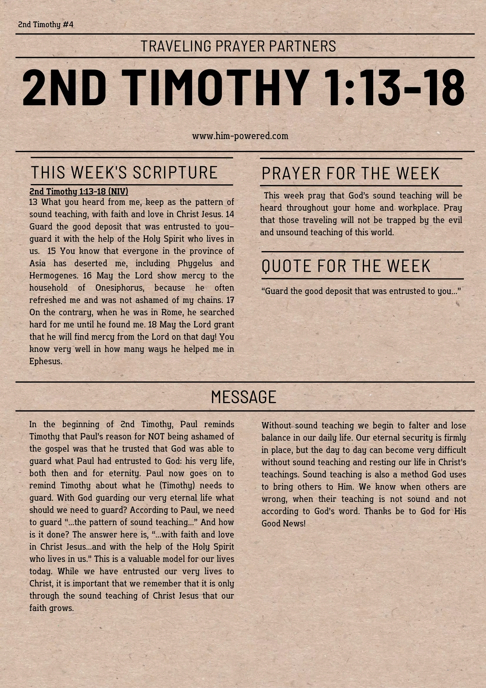 Read more about the article 2nd Timothy 2:1-7