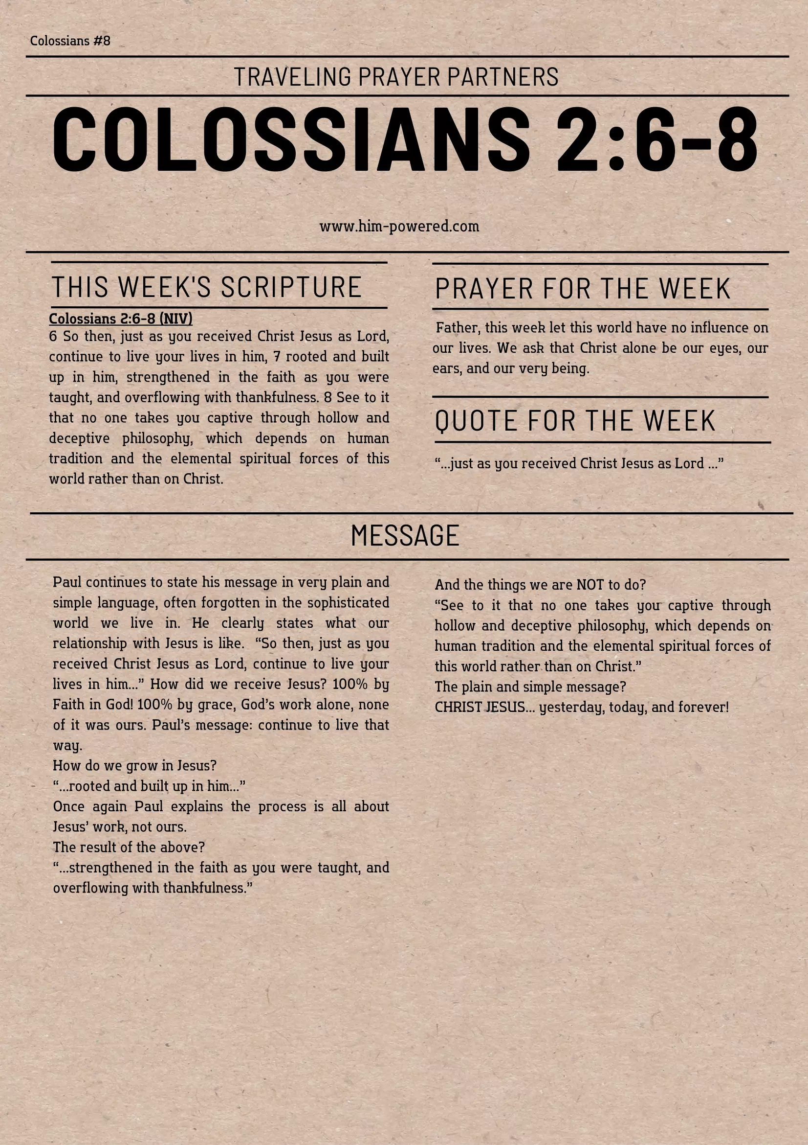 Read more about the article Colossians 2:6-8