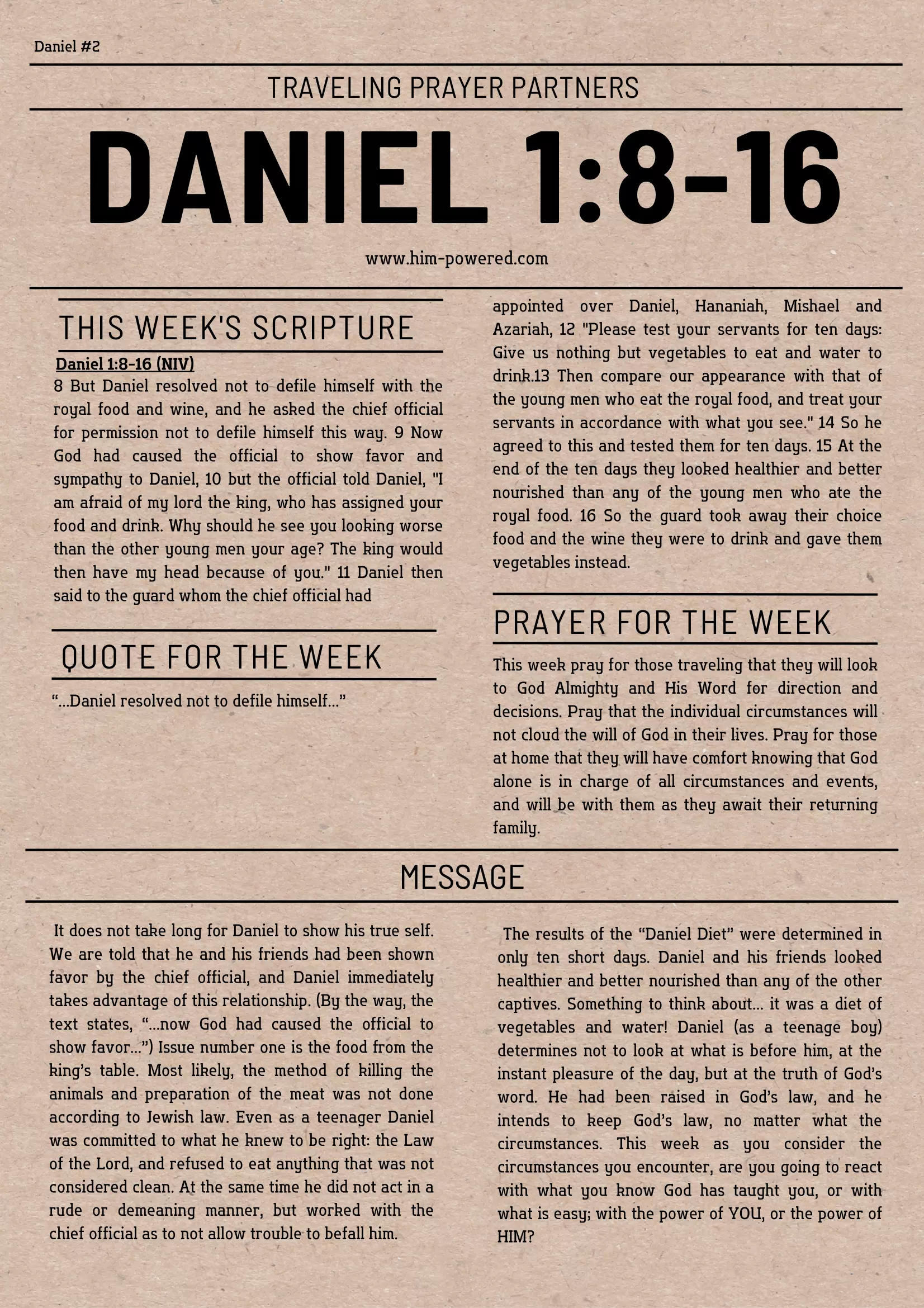 Read more about the article Daniel 1:8-16