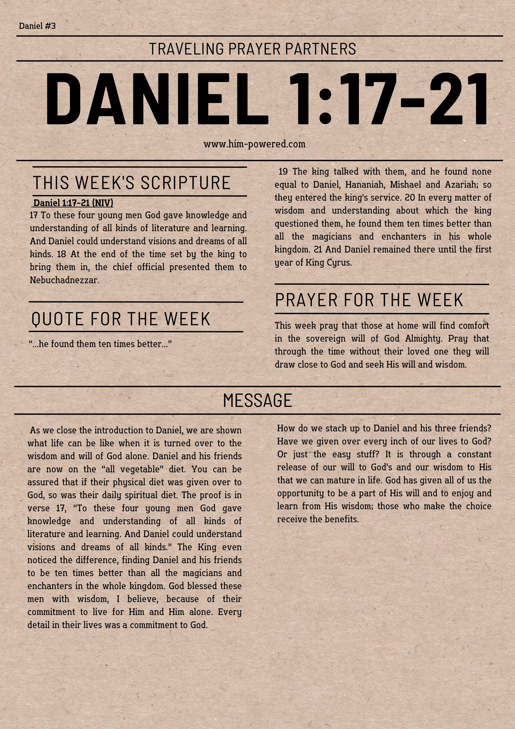 Read more about the article Daniel 1:17-21