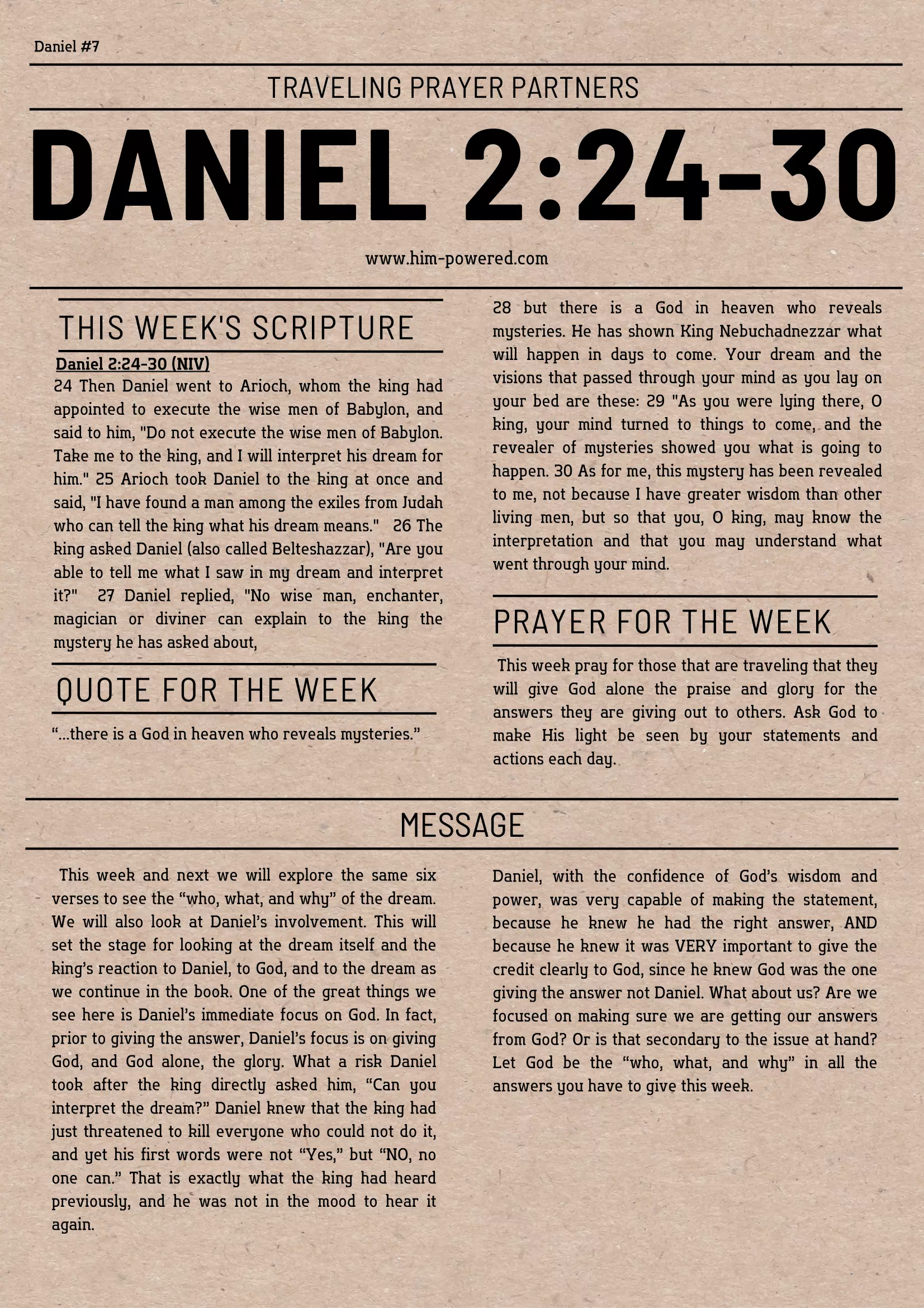 Read more about the article Daniel 2:24-30