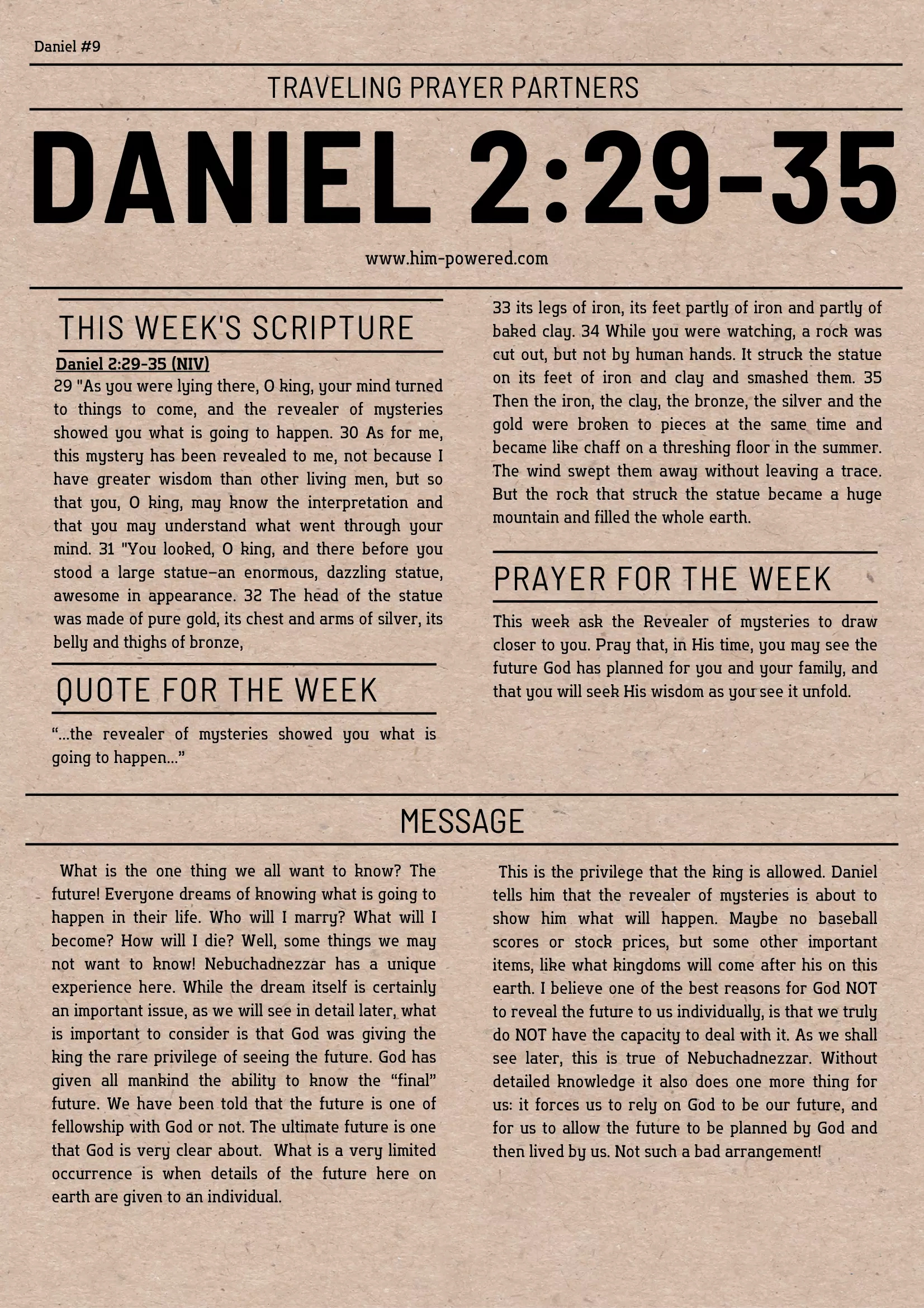 Read more about the article Daniel 2:29-35