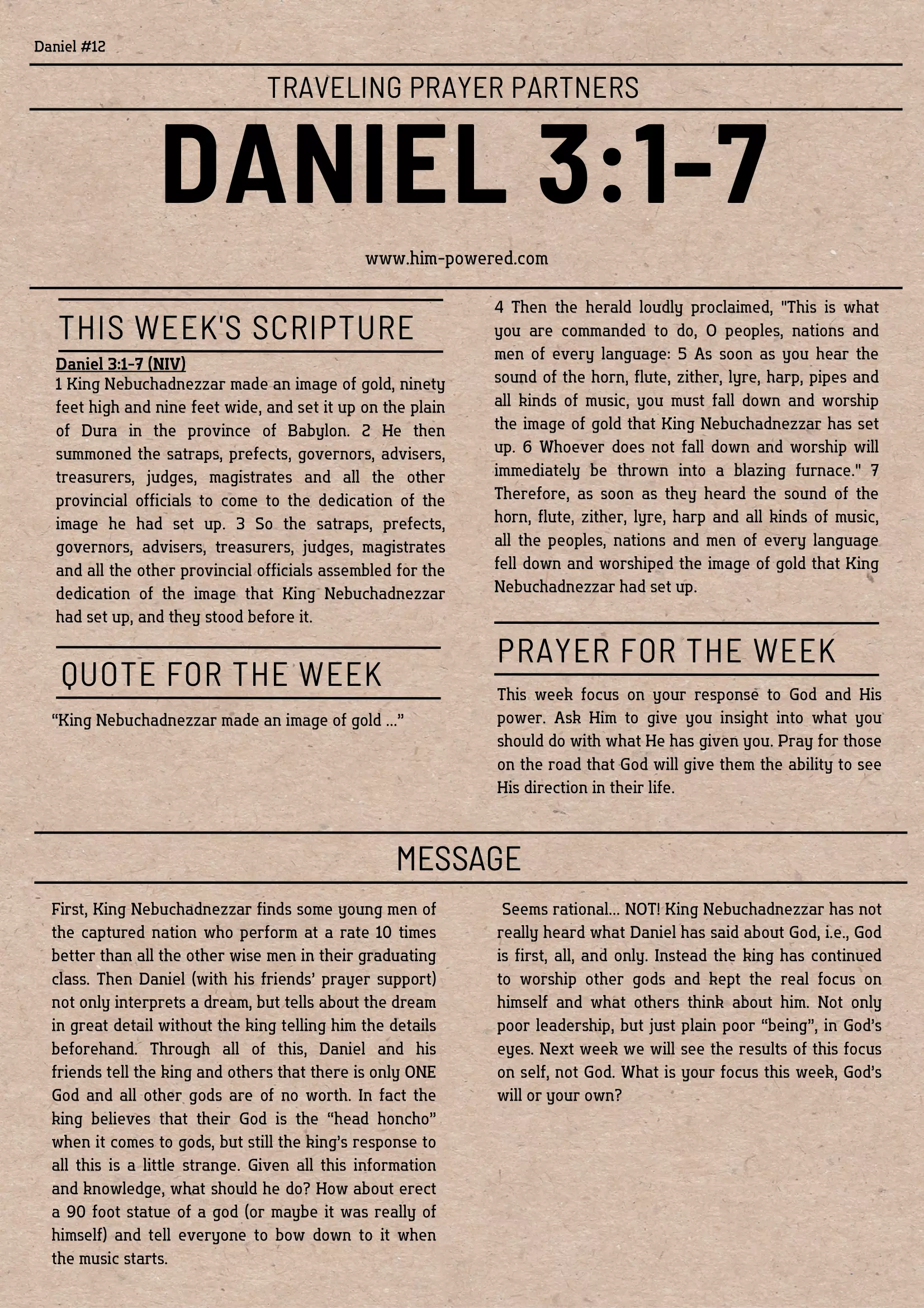 Read more about the article Daniel 3:1-7