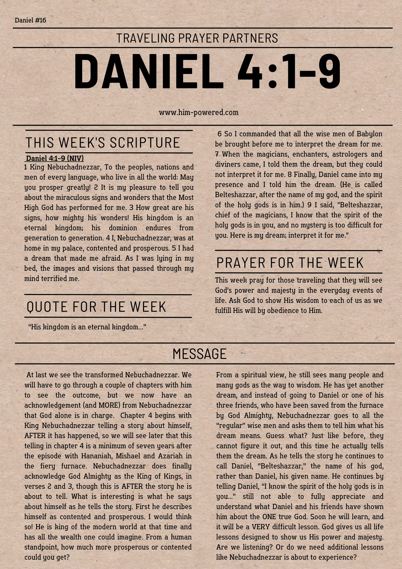 Read more about the article Daniel 4:1-9