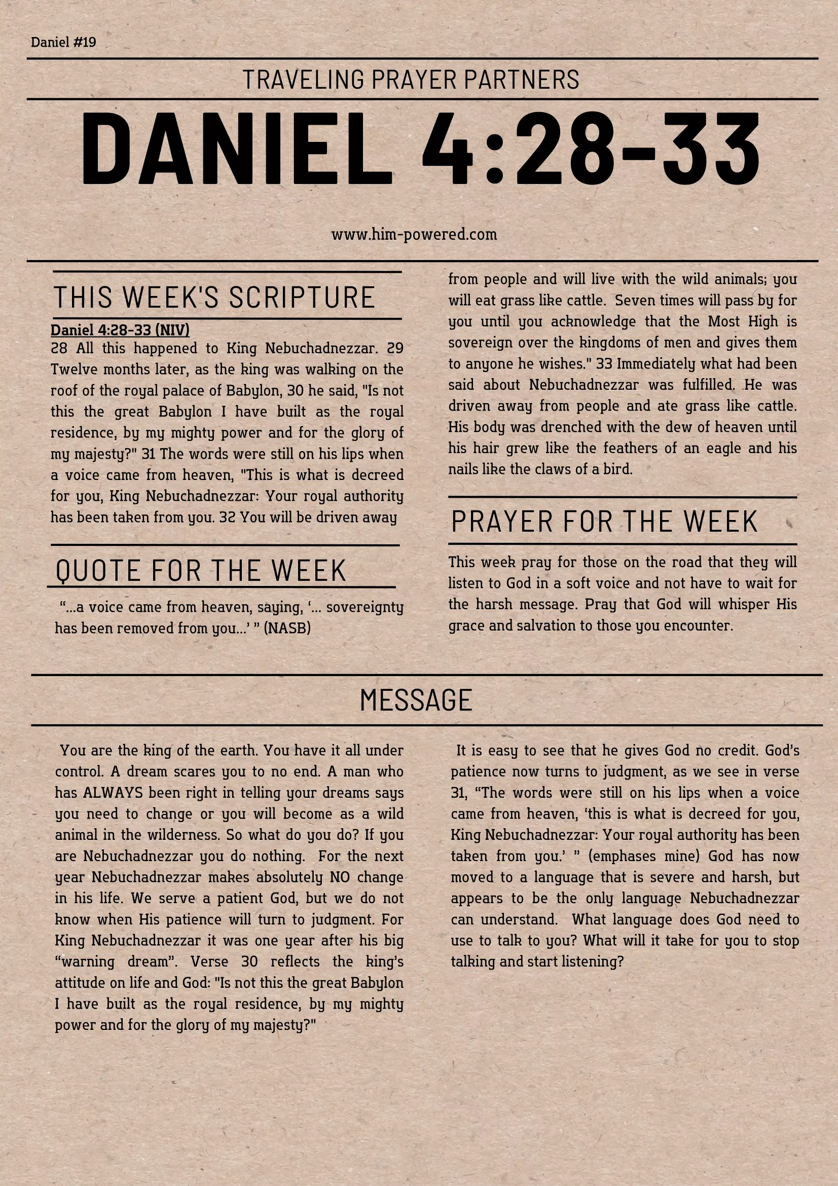 Read more about the article Daniel 4:28-33