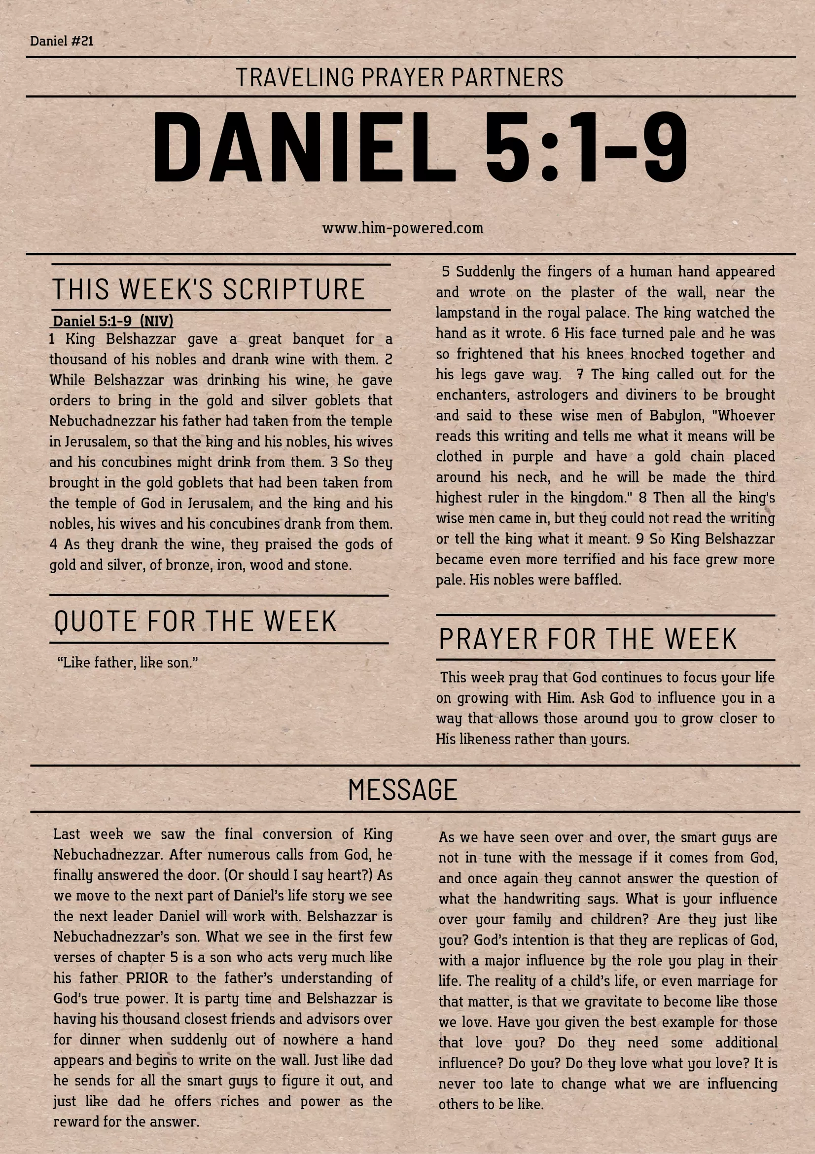 Read more about the article Daniel 5:1-9