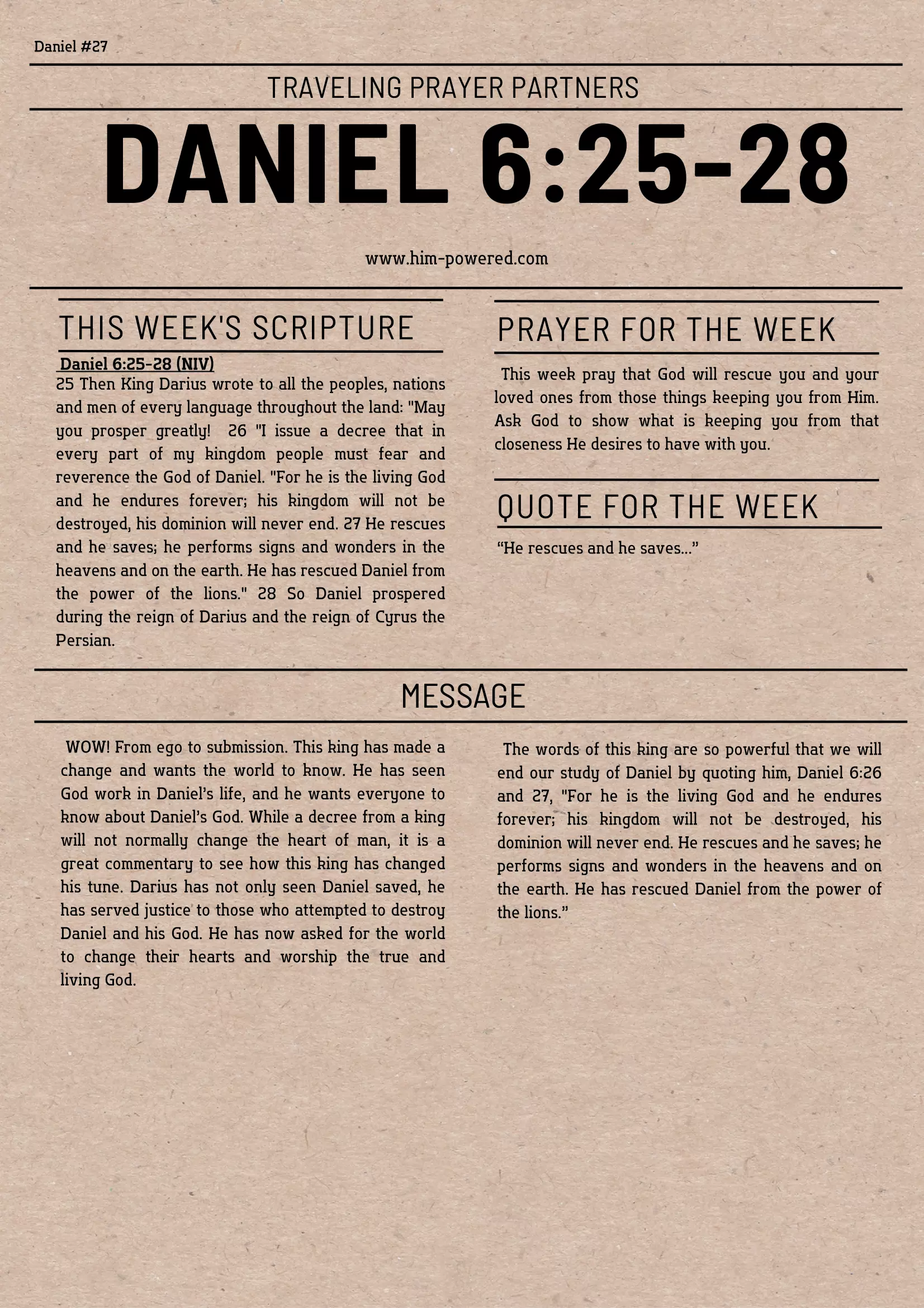Read more about the article Daniel 6:25-28
