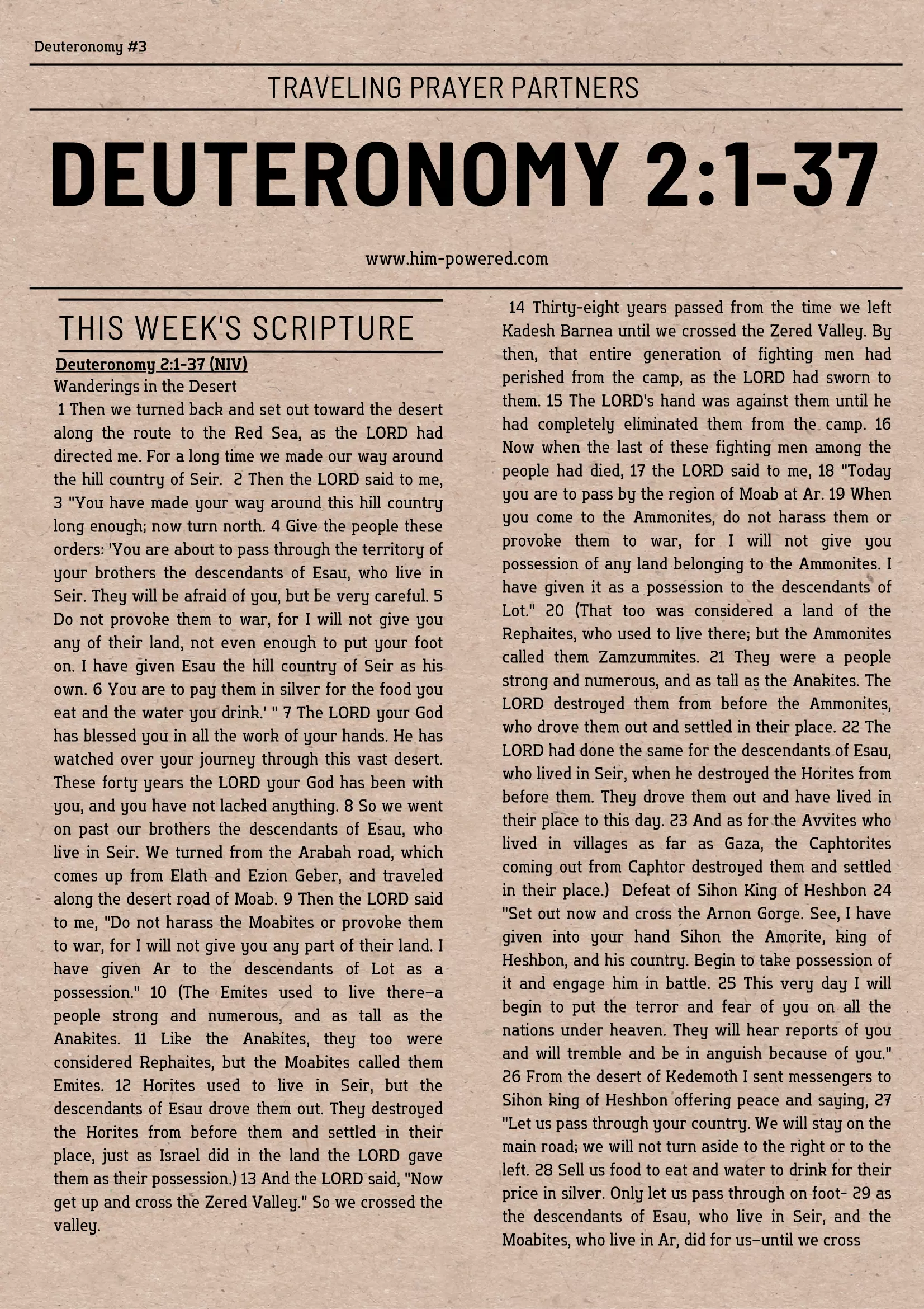Read more about the article Deuteronomy 2:1-37