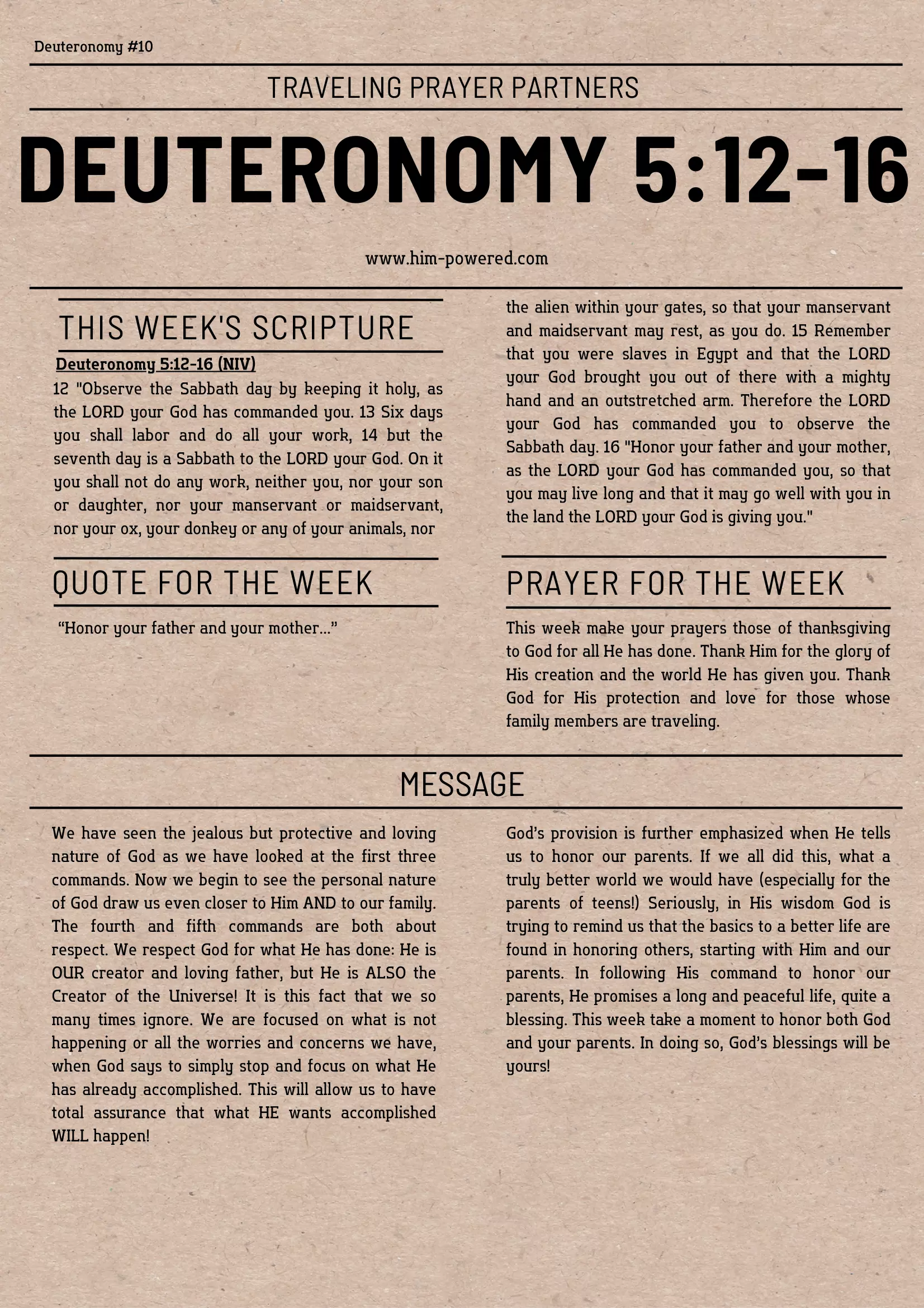 Read more about the article Deuteronomy 5:12-16
