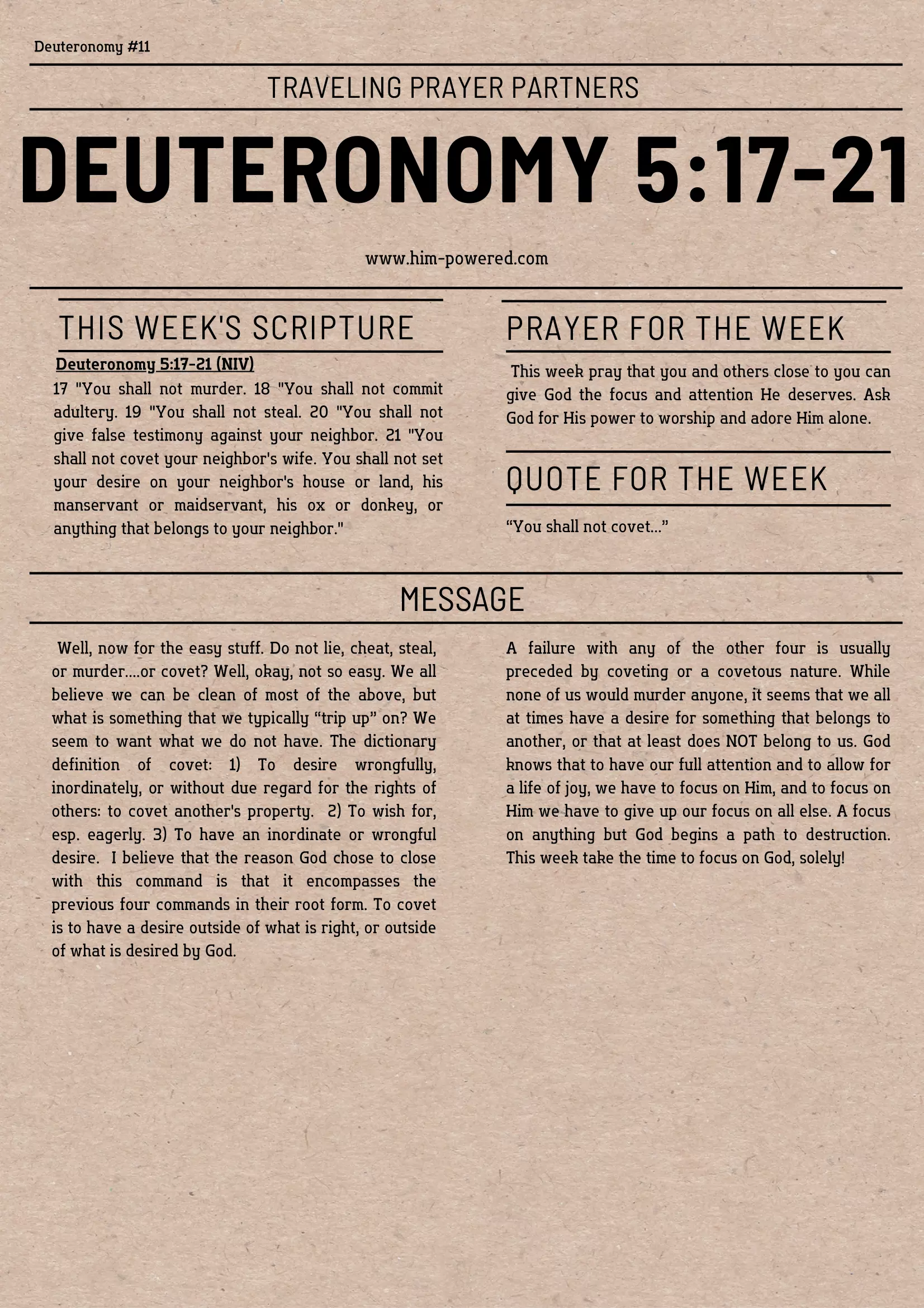 Read more about the article Deuteronomy 5:17-21