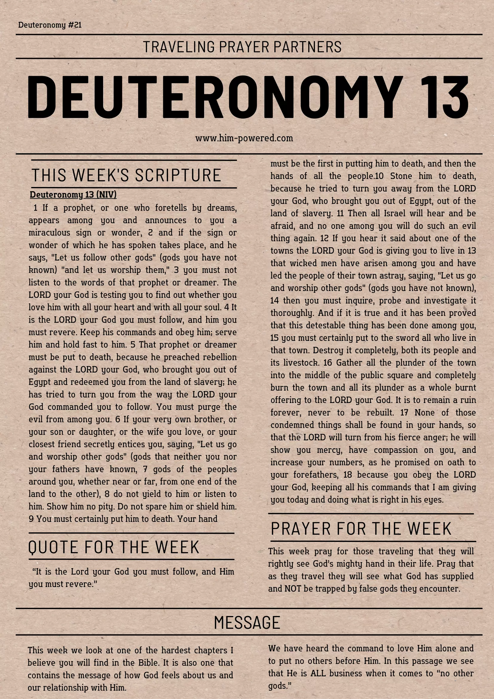 Read more about the article Deuteronomy 13