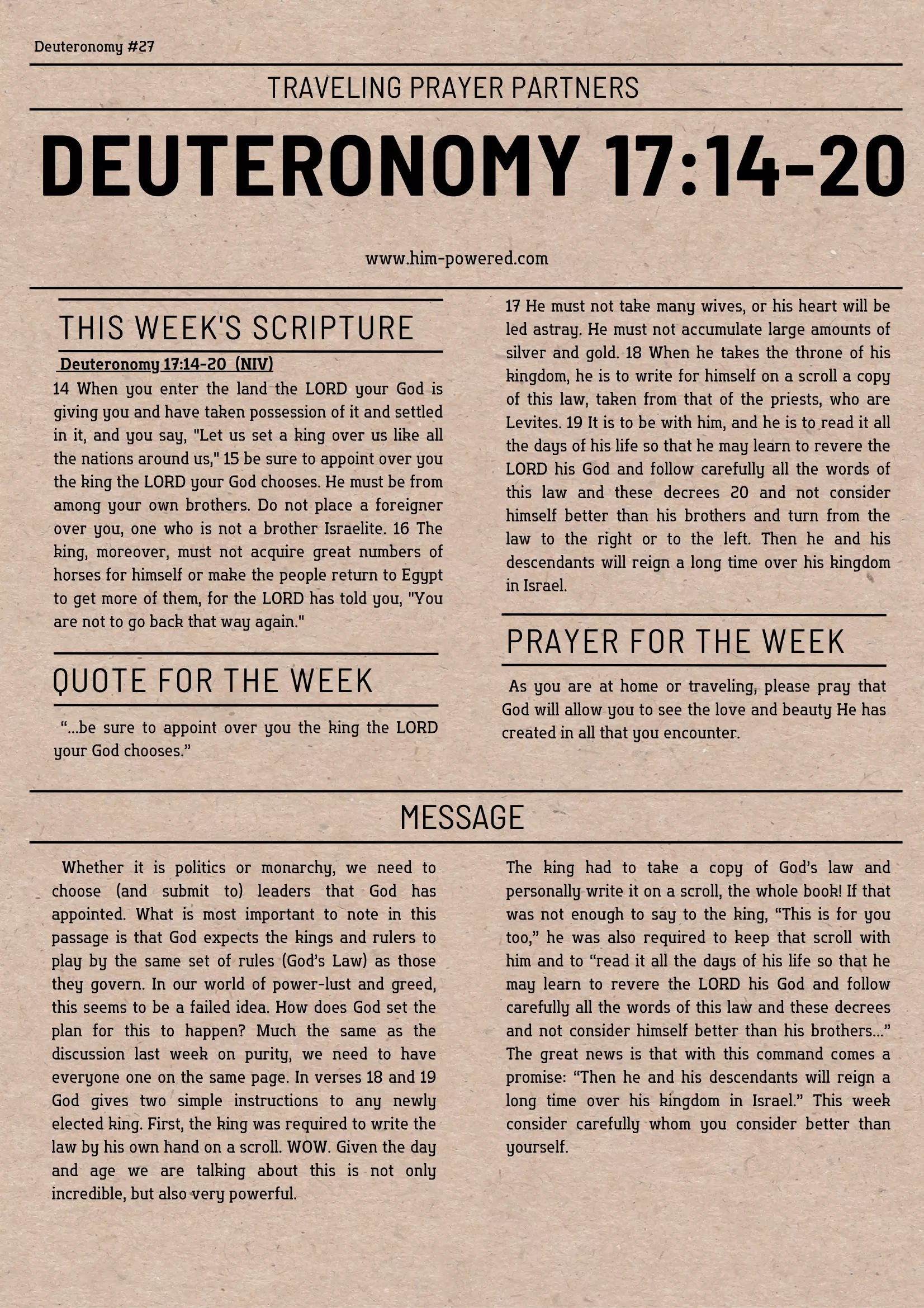 Read more about the article Deuteronomy 17:14-20