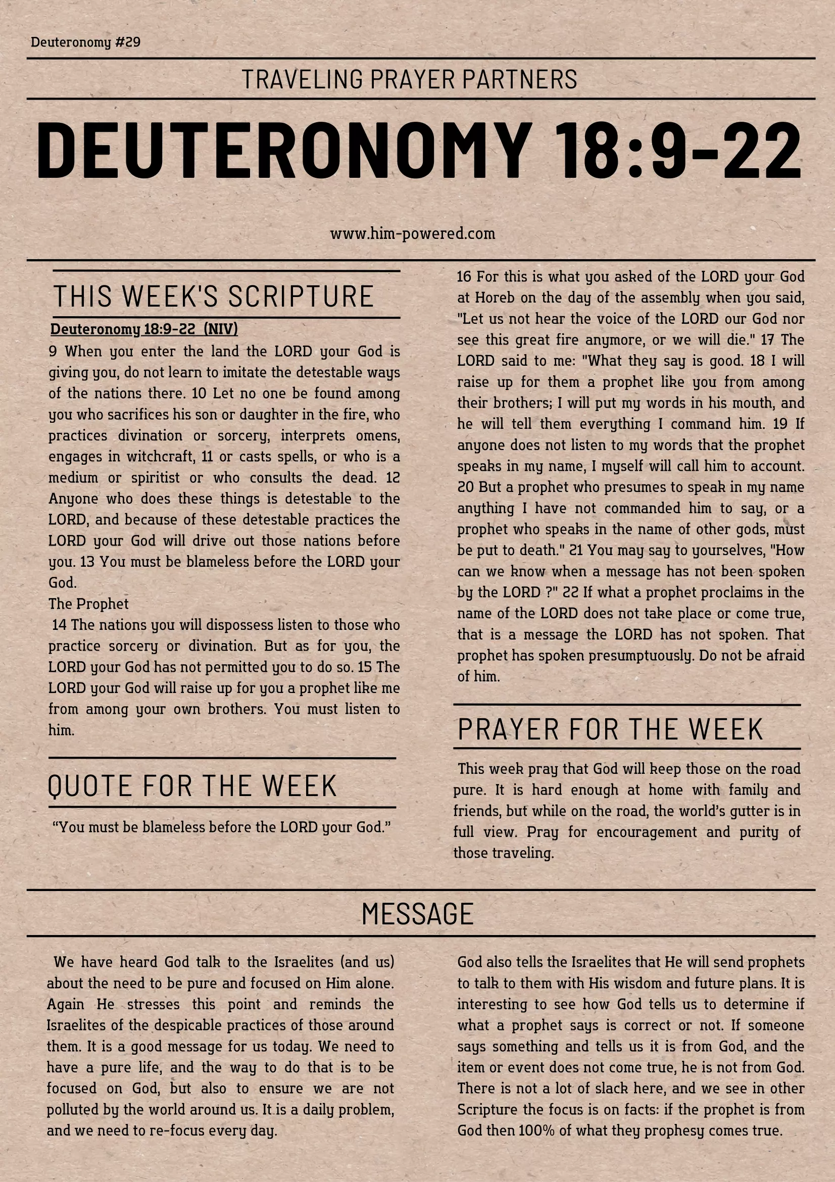 Read more about the article Deuteronomy 18:9-22