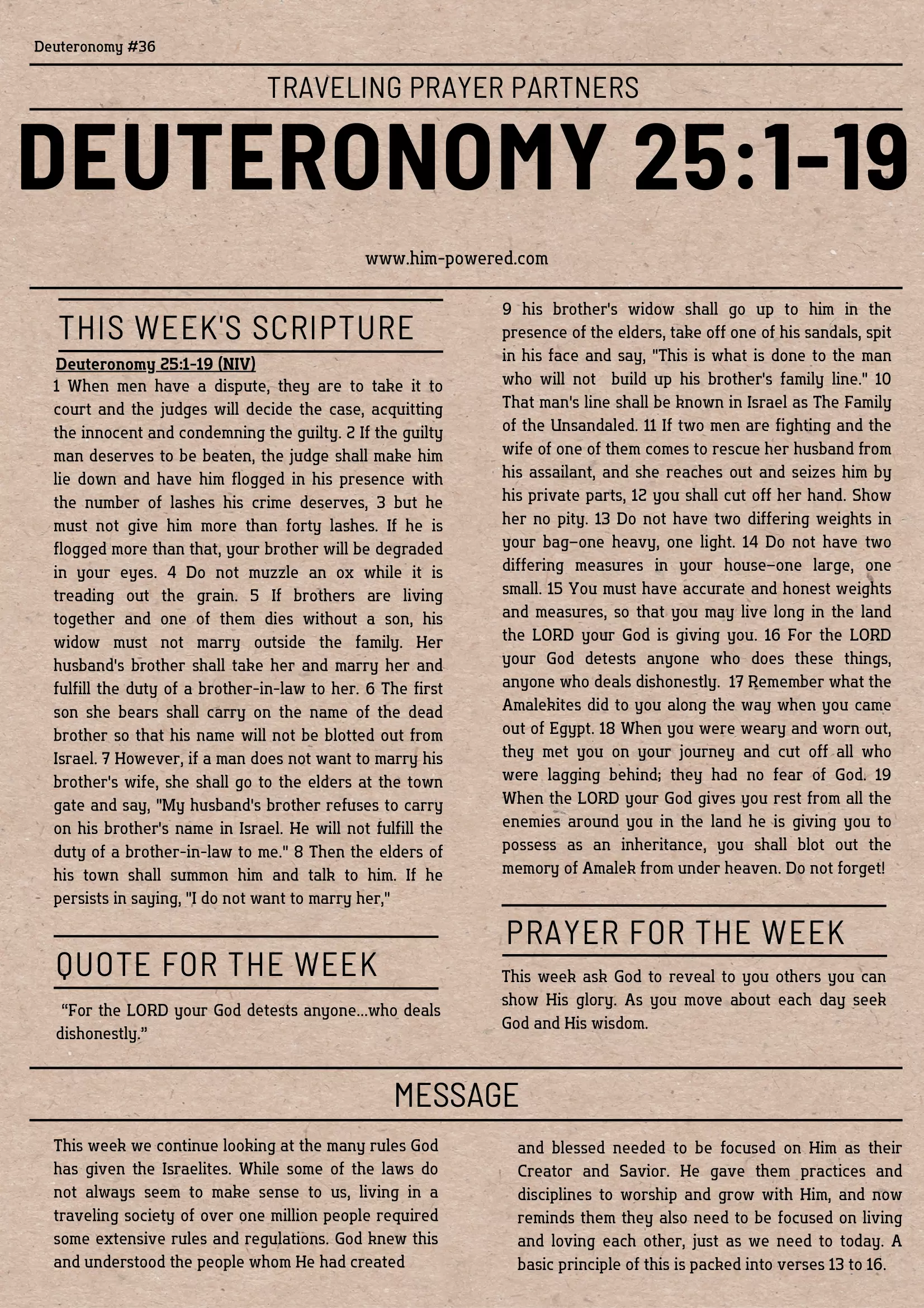 Read more about the article Deuteronomy 25:1-19