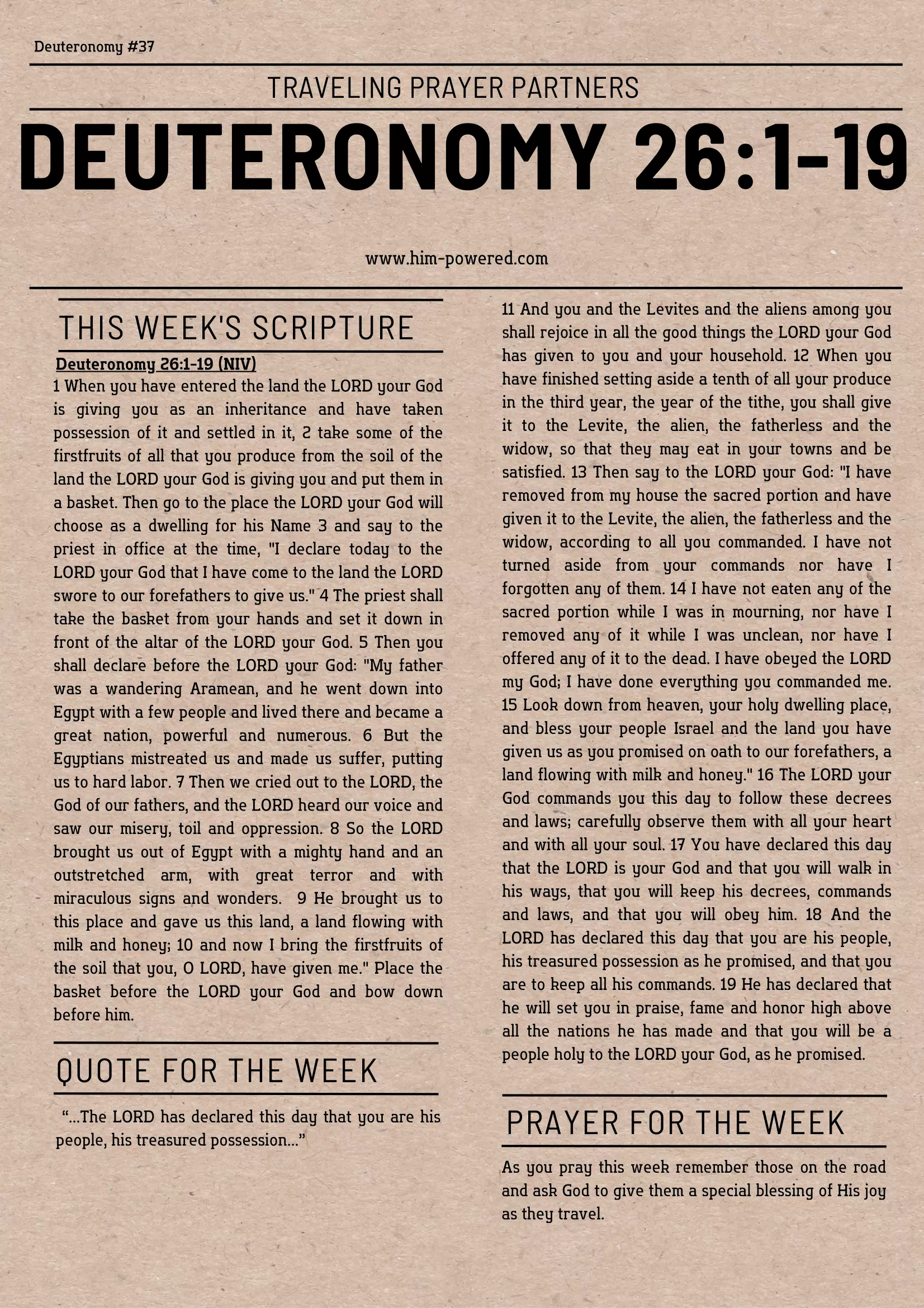 Read more about the article Deuteronomy 26:1-19