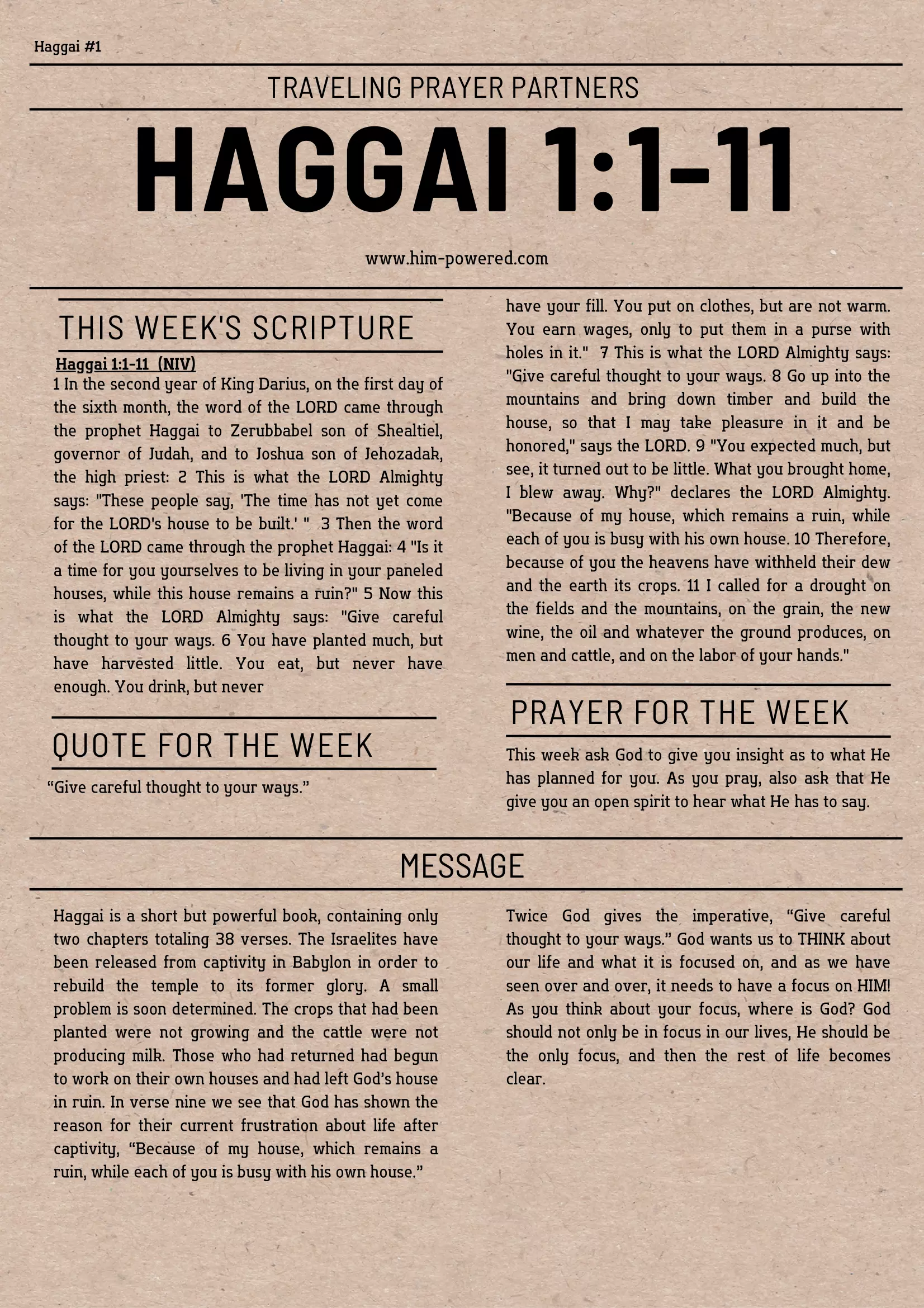 Read more about the article Haggai 1:1-11