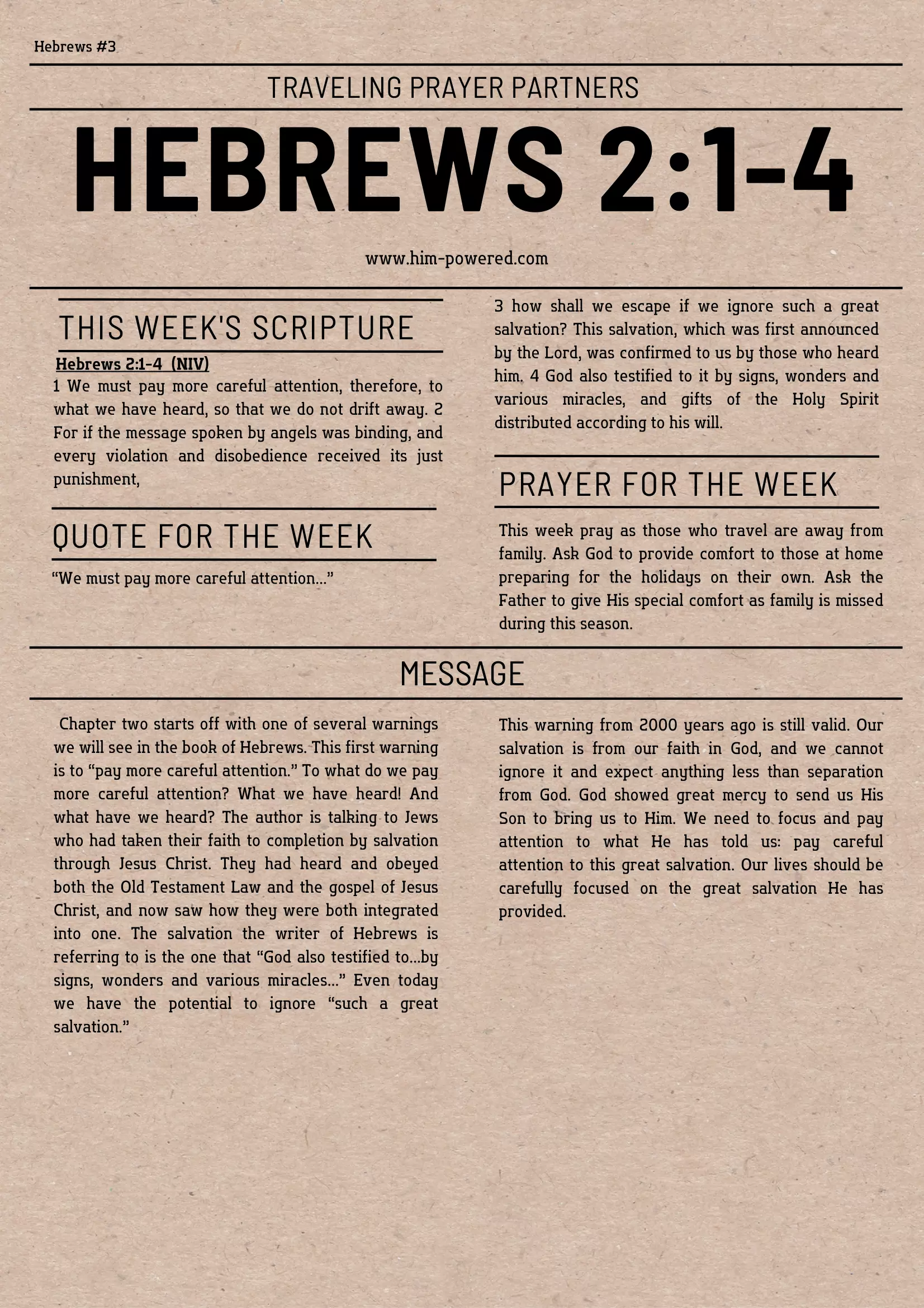 Read more about the article Hebrews 2:1-4