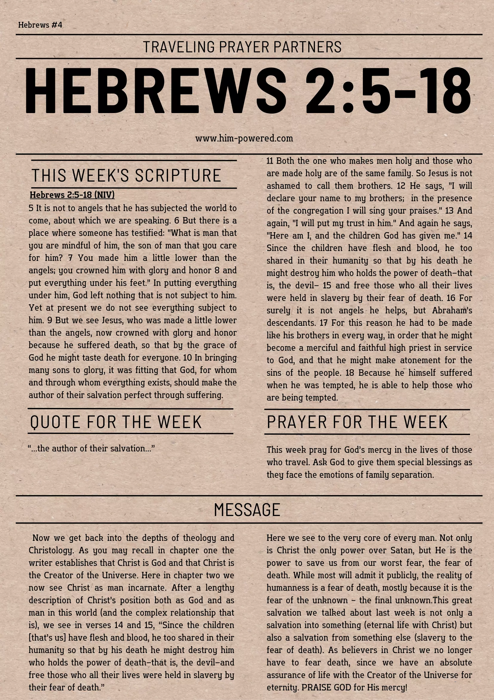 Read more about the article Hebrews 2:5-18