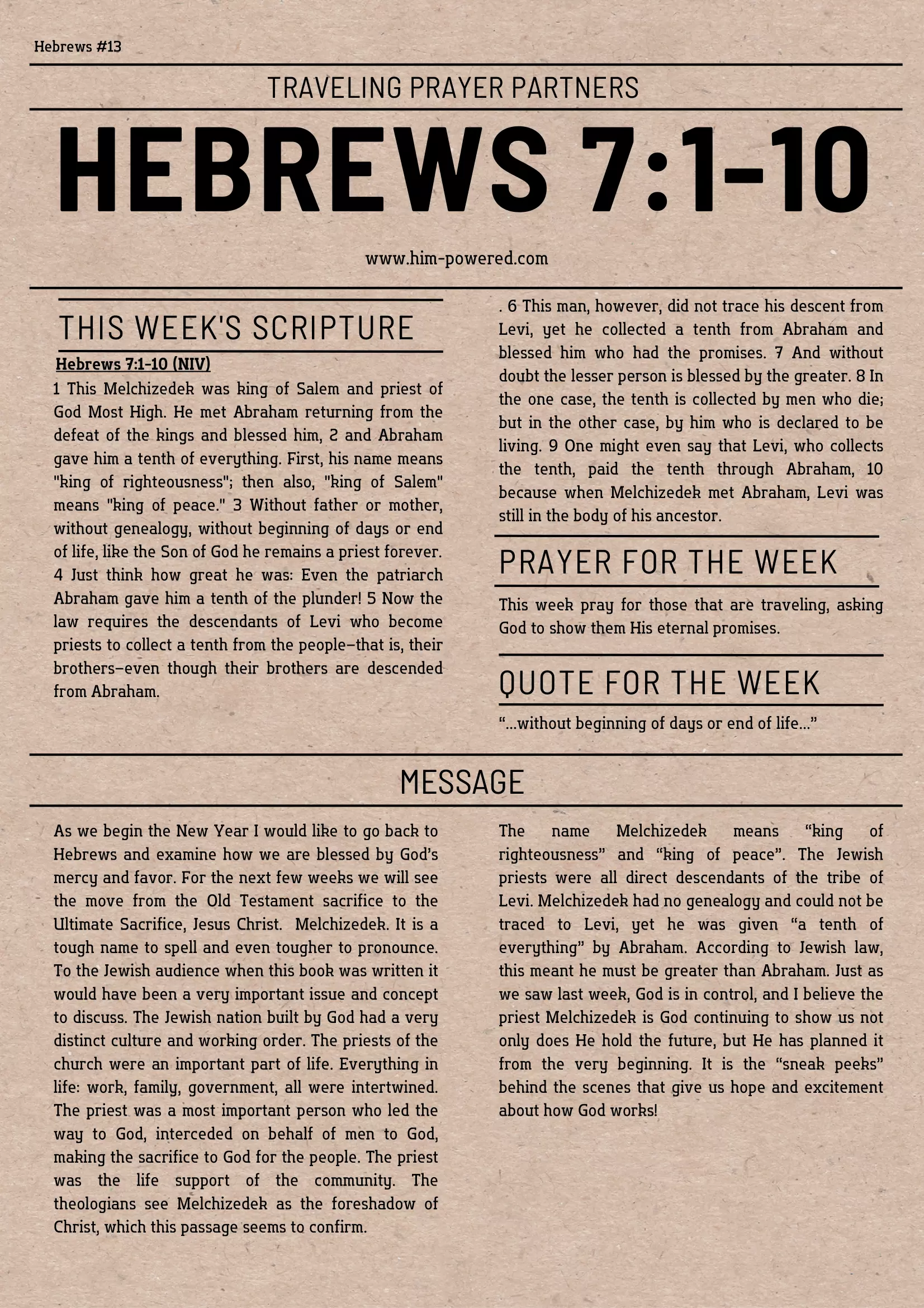 Read more about the article Hebrews 7:1-10