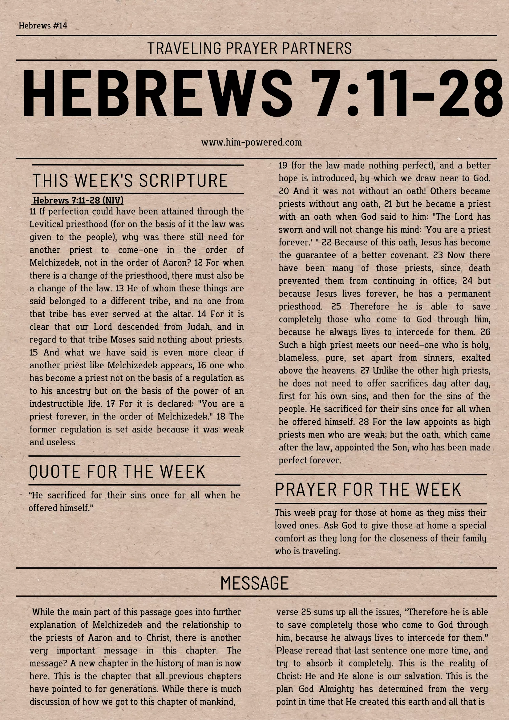 Read more about the article Hebrews 7:11-28