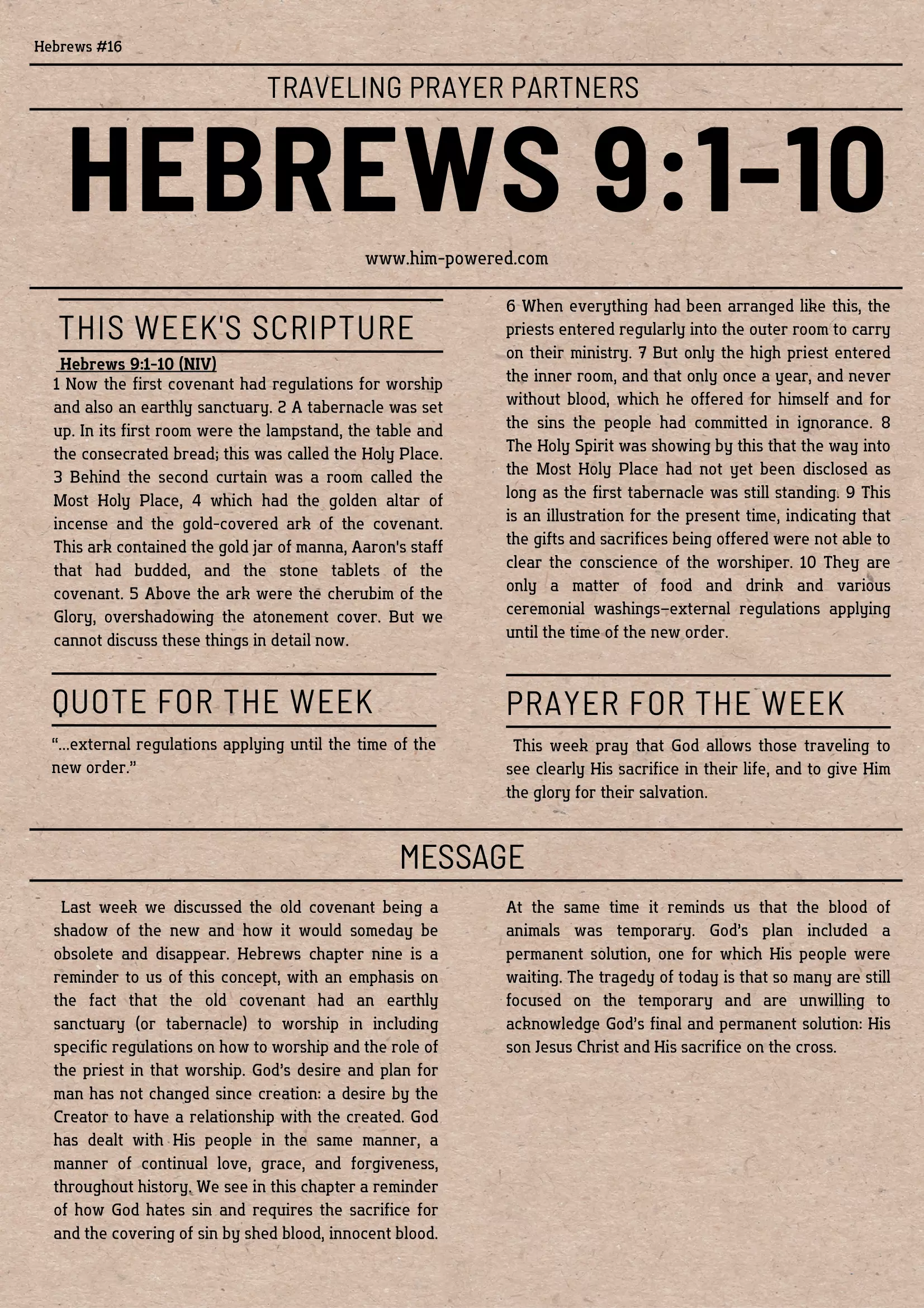 Read more about the article Hebrews 9:1-10