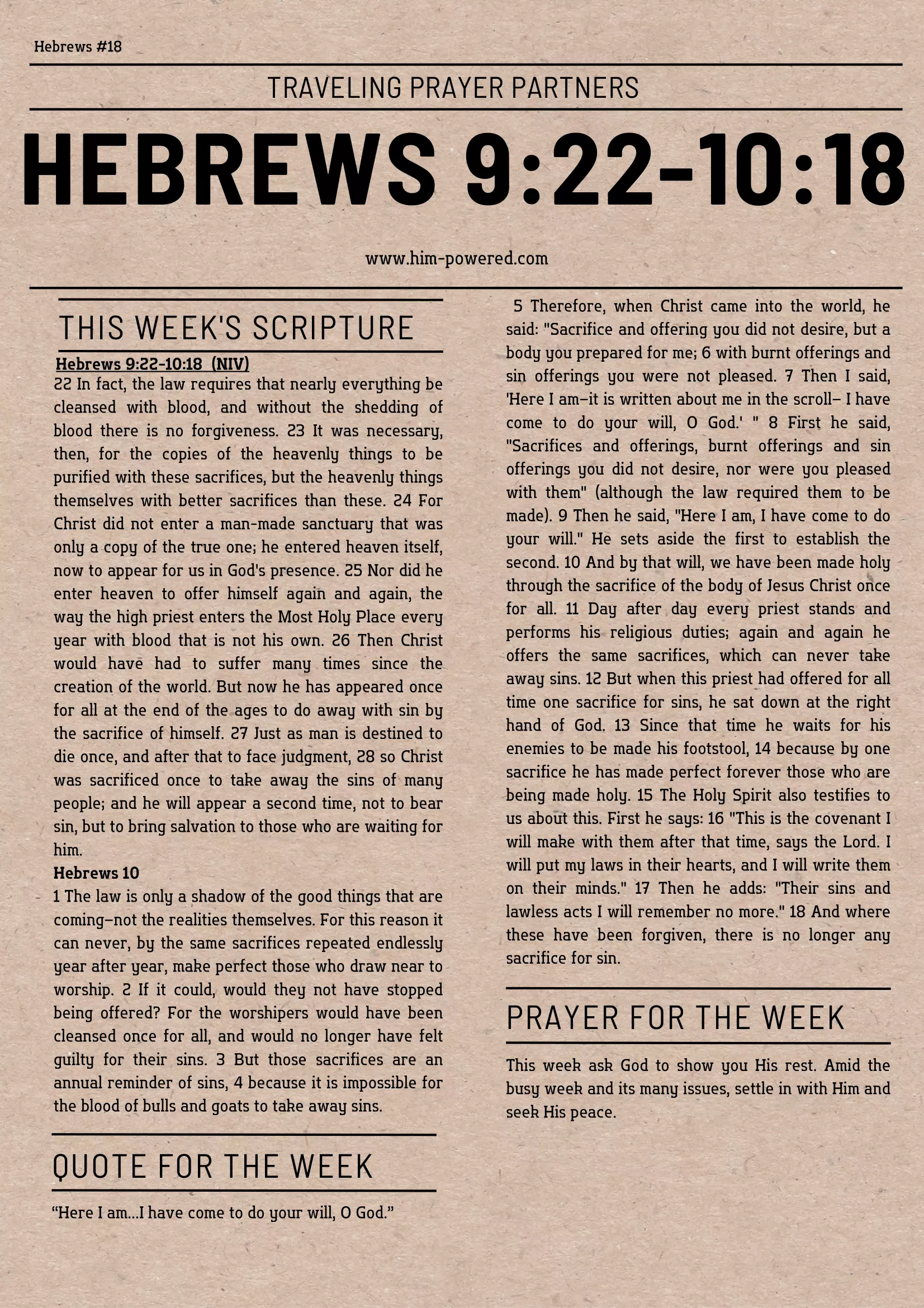 Read more about the article Hebrews 9:22-10:18