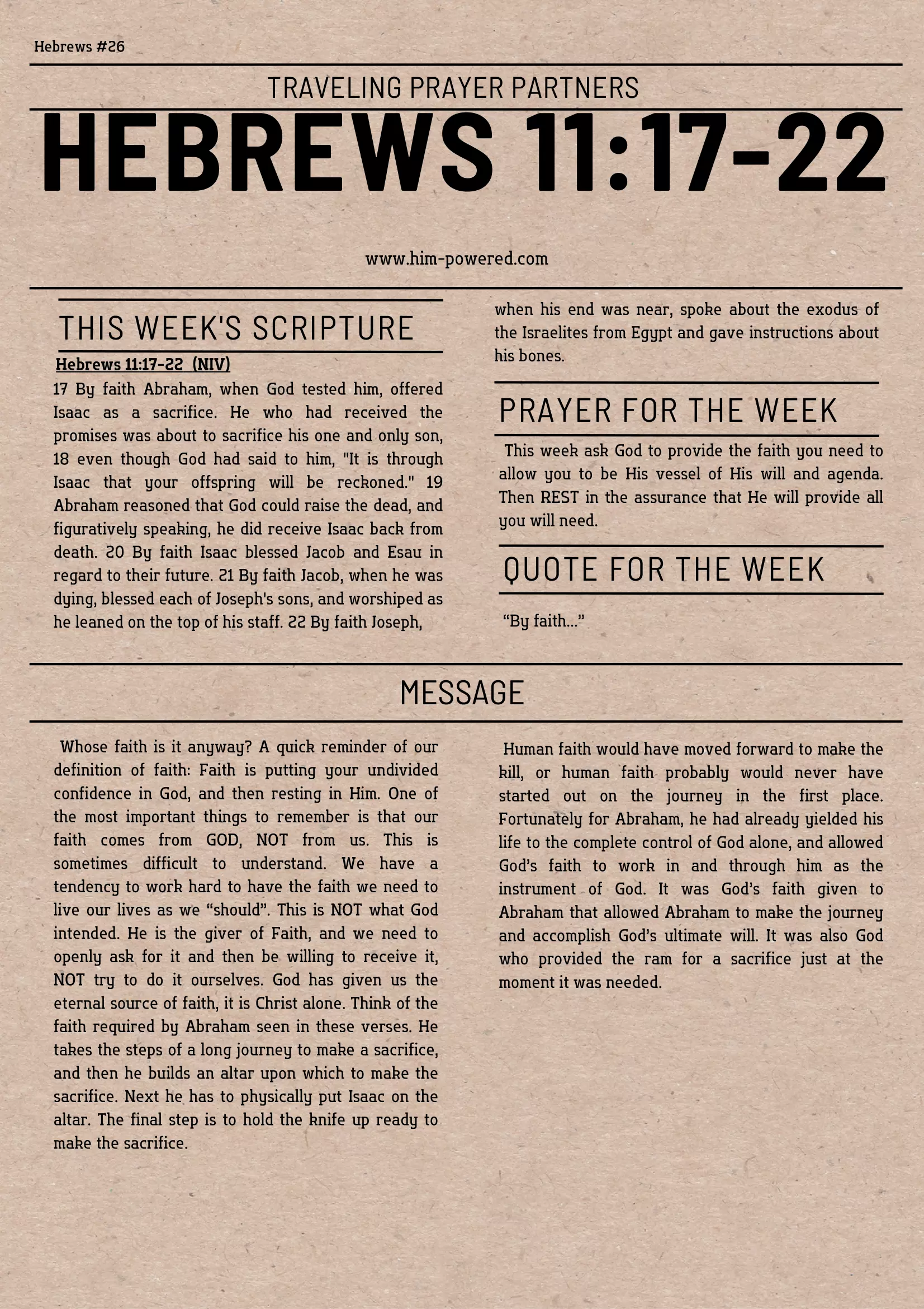 Read more about the article Hebrews 11:17-22