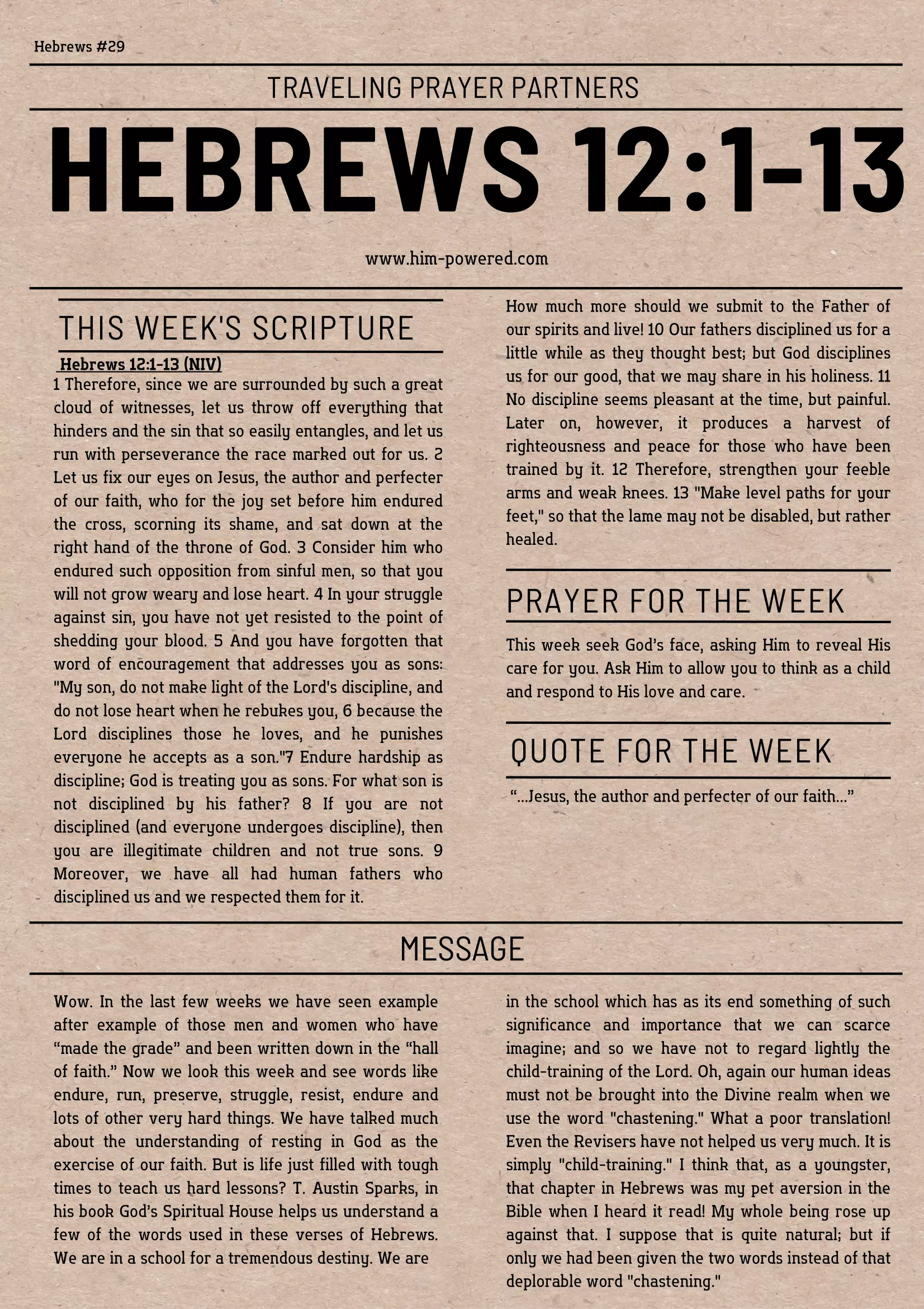 Read more about the article Hebrews 12:1-13