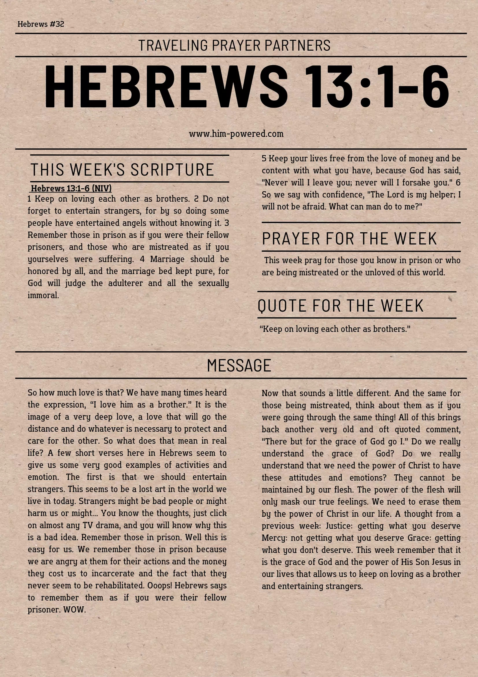 Read more about the article Hebrews 13:1-6
