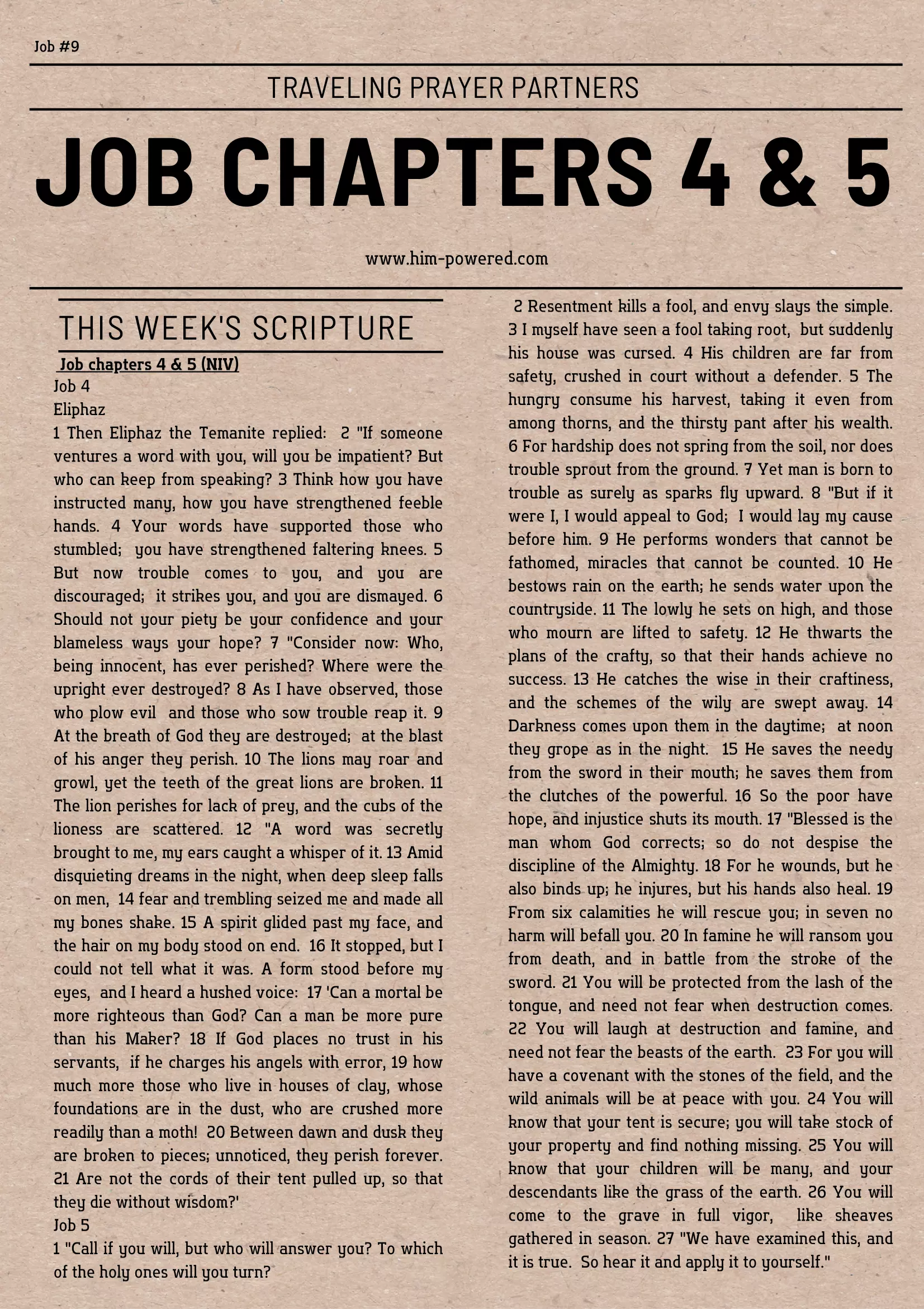 Read more about the article Job chapters 4 & 5