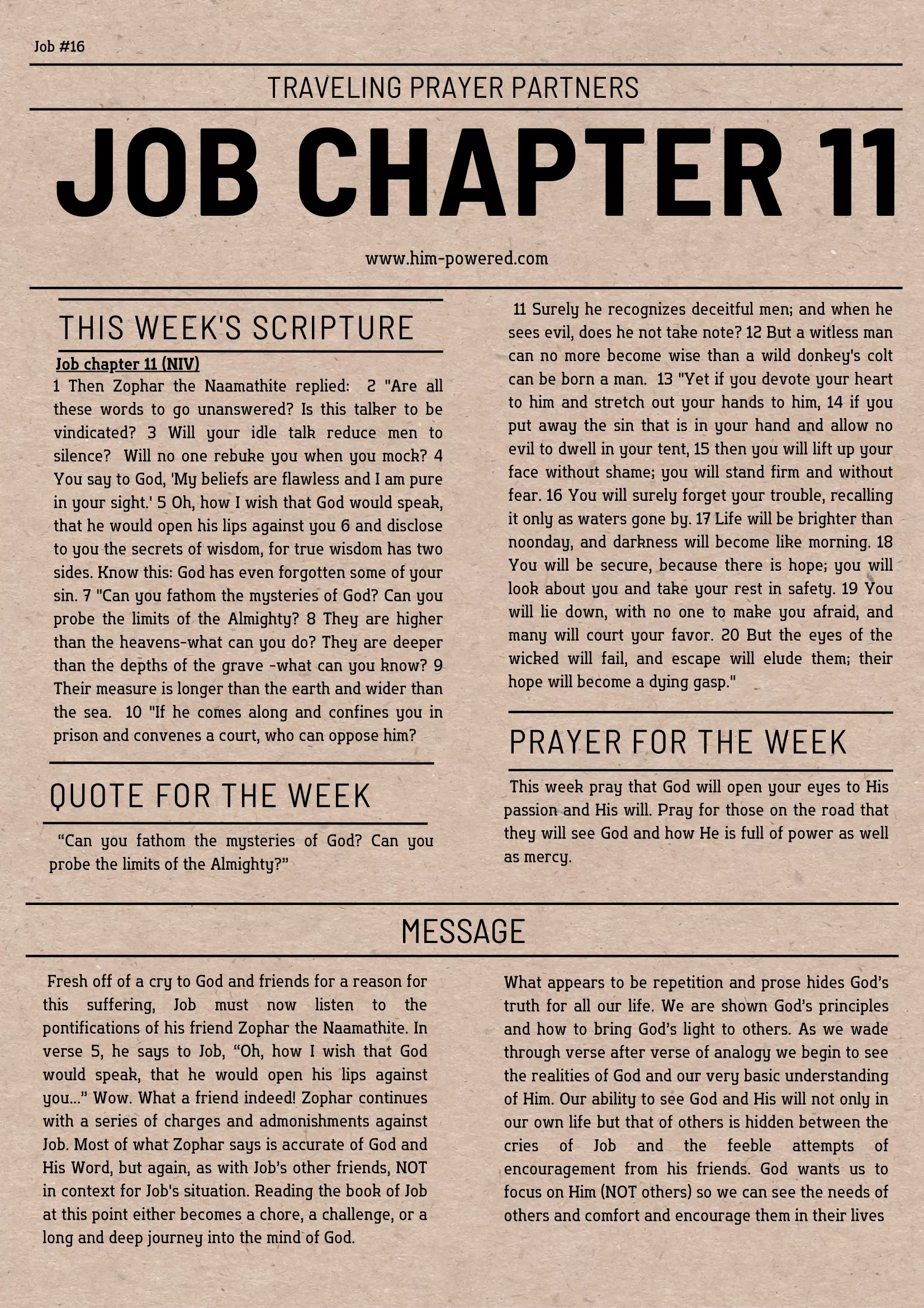 Read more about the article Job chapter 11