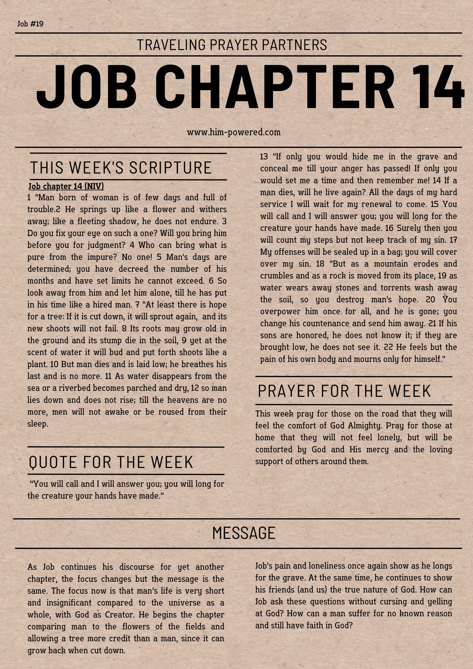 Read more about the article Job chapter 14