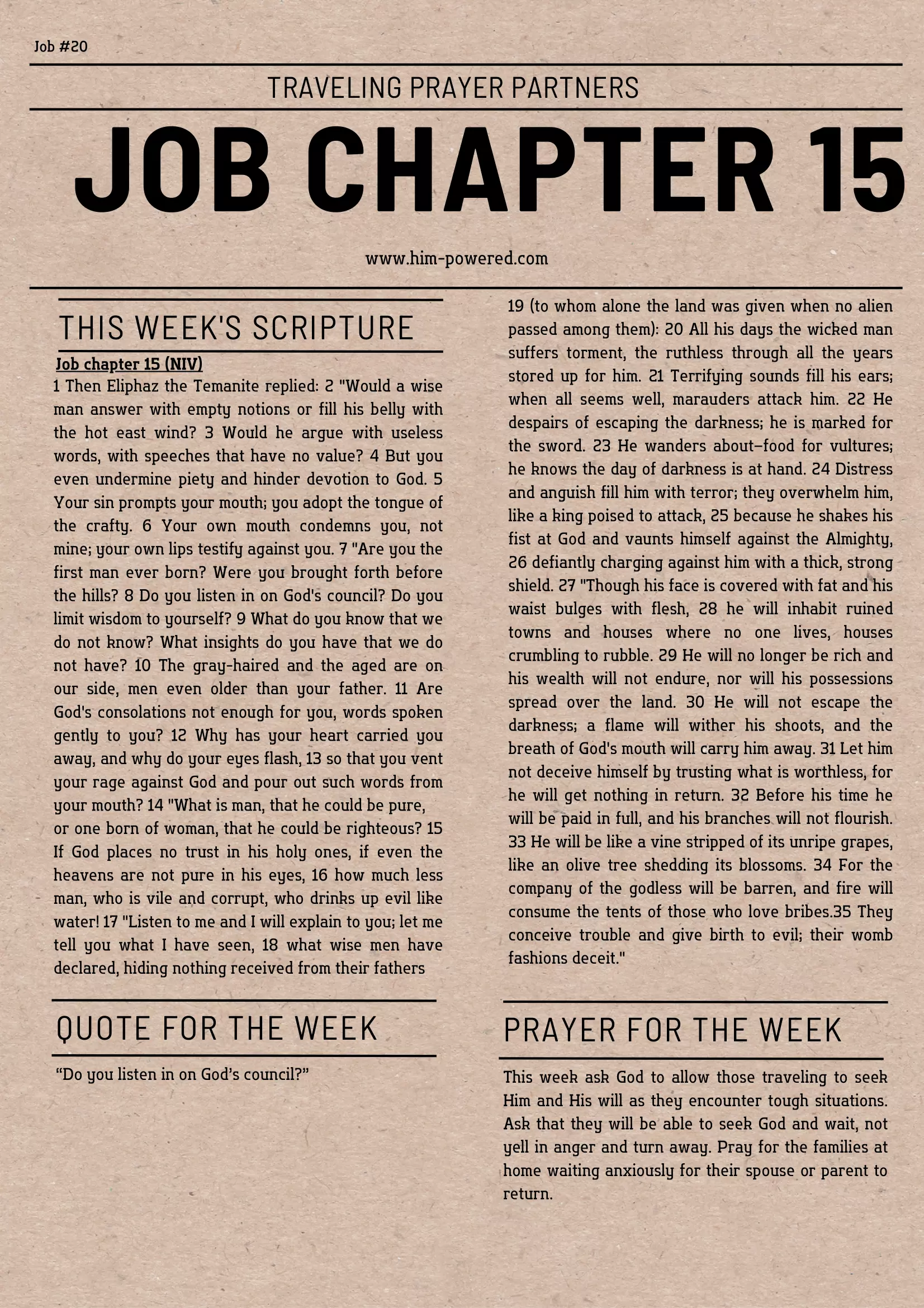 Read more about the article Job chapter 15