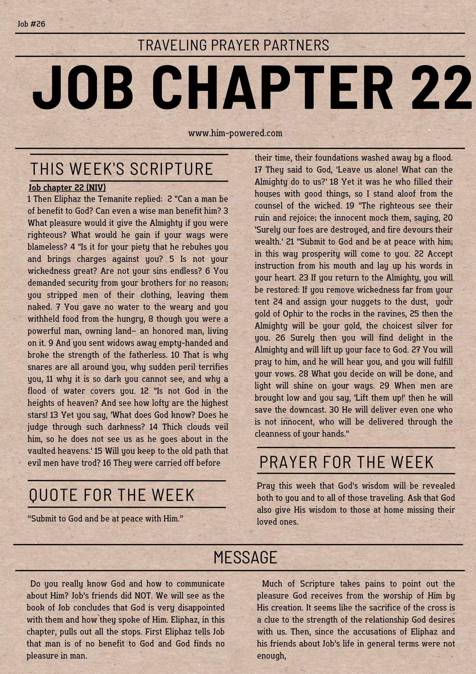 Read more about the article Job chapter 22