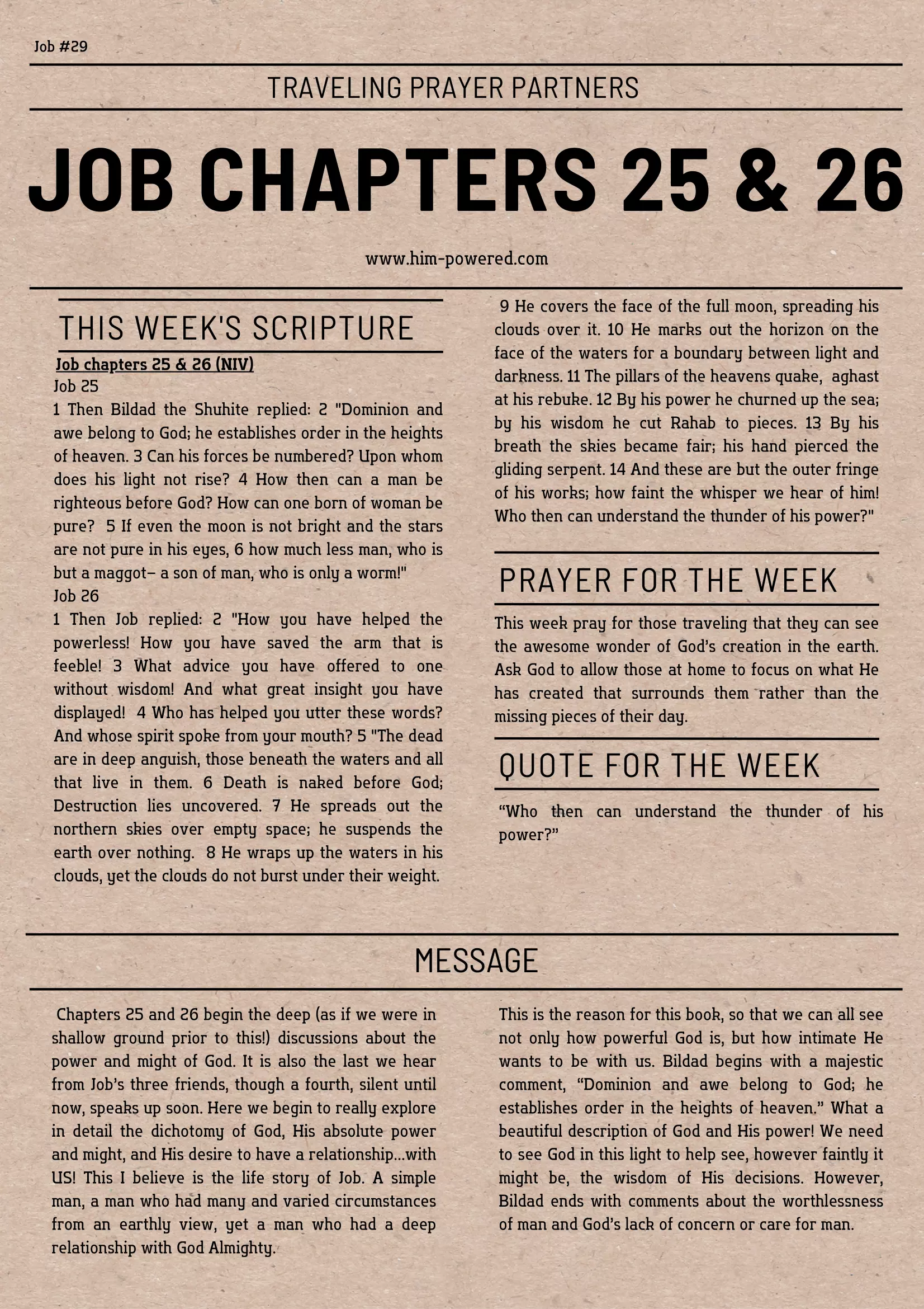 Read more about the article Job chapters 25 and 26