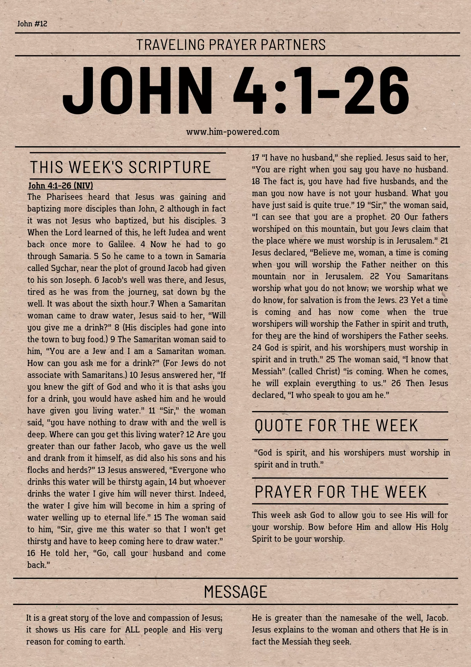 Read more about the article John 4:1-26