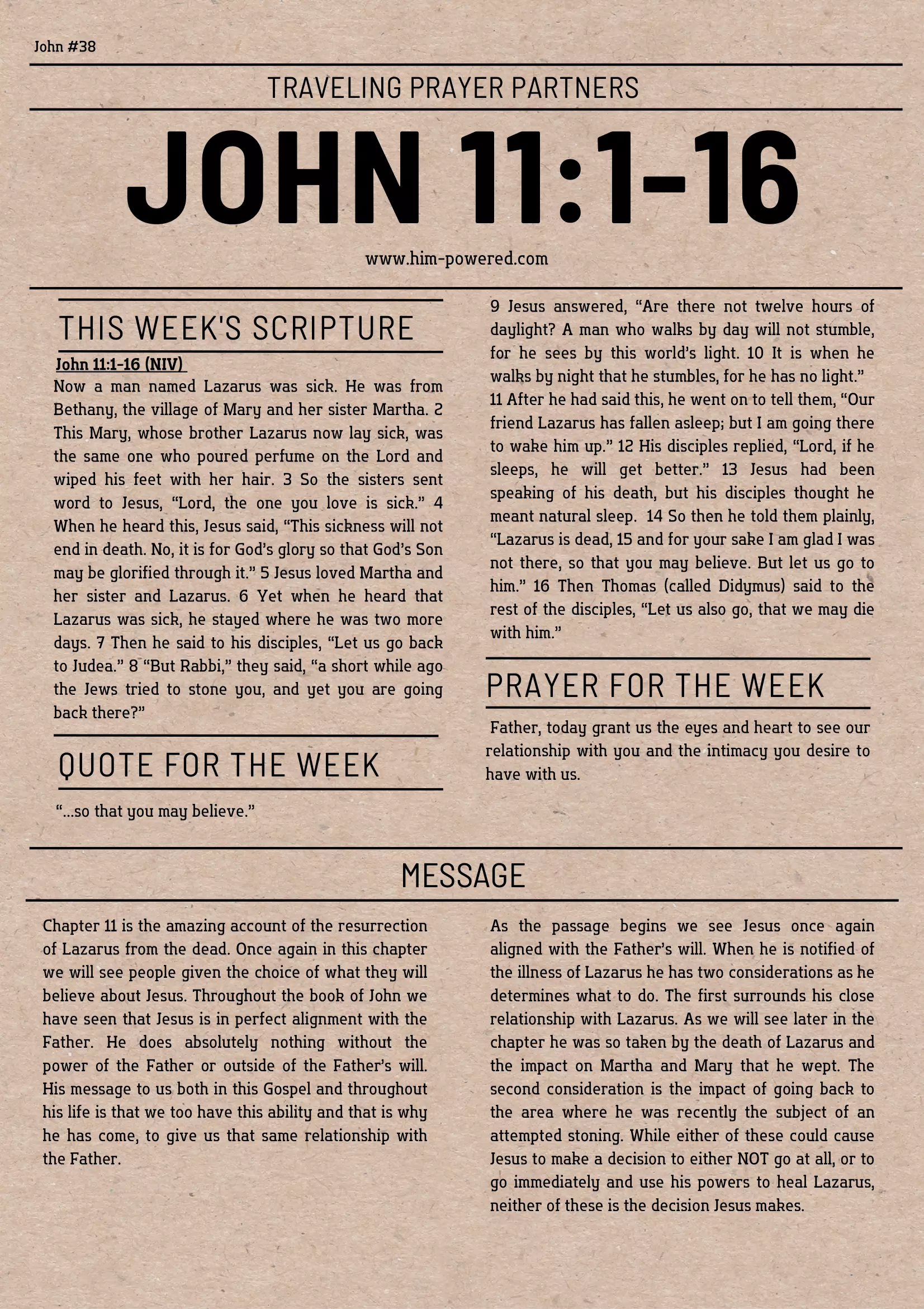 Read more about the article John 11:1-16