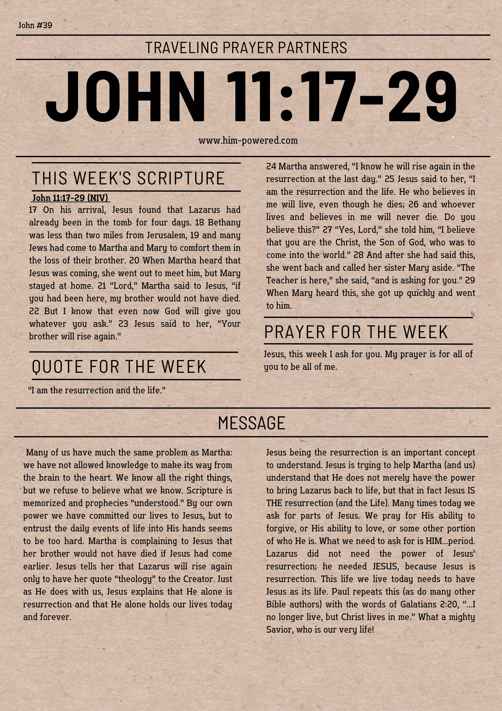 Read more about the article John 11:17-29