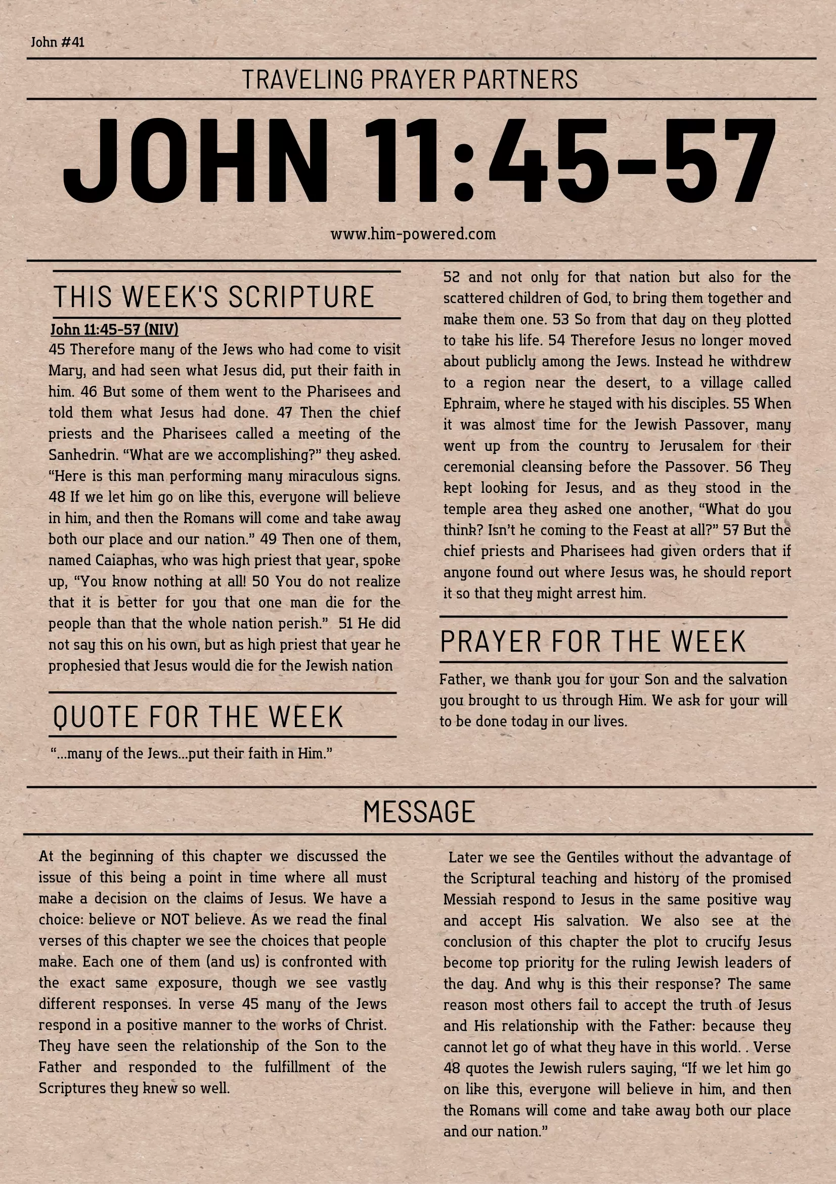Read more about the article John 11:45-57