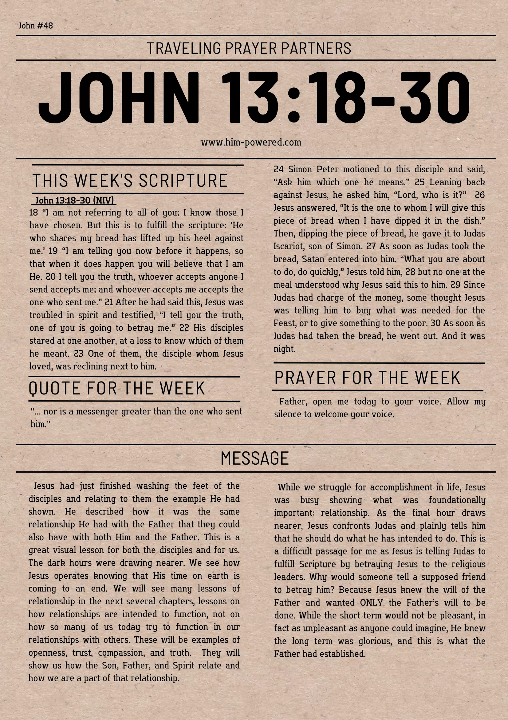 Read more about the article John 13:18-30