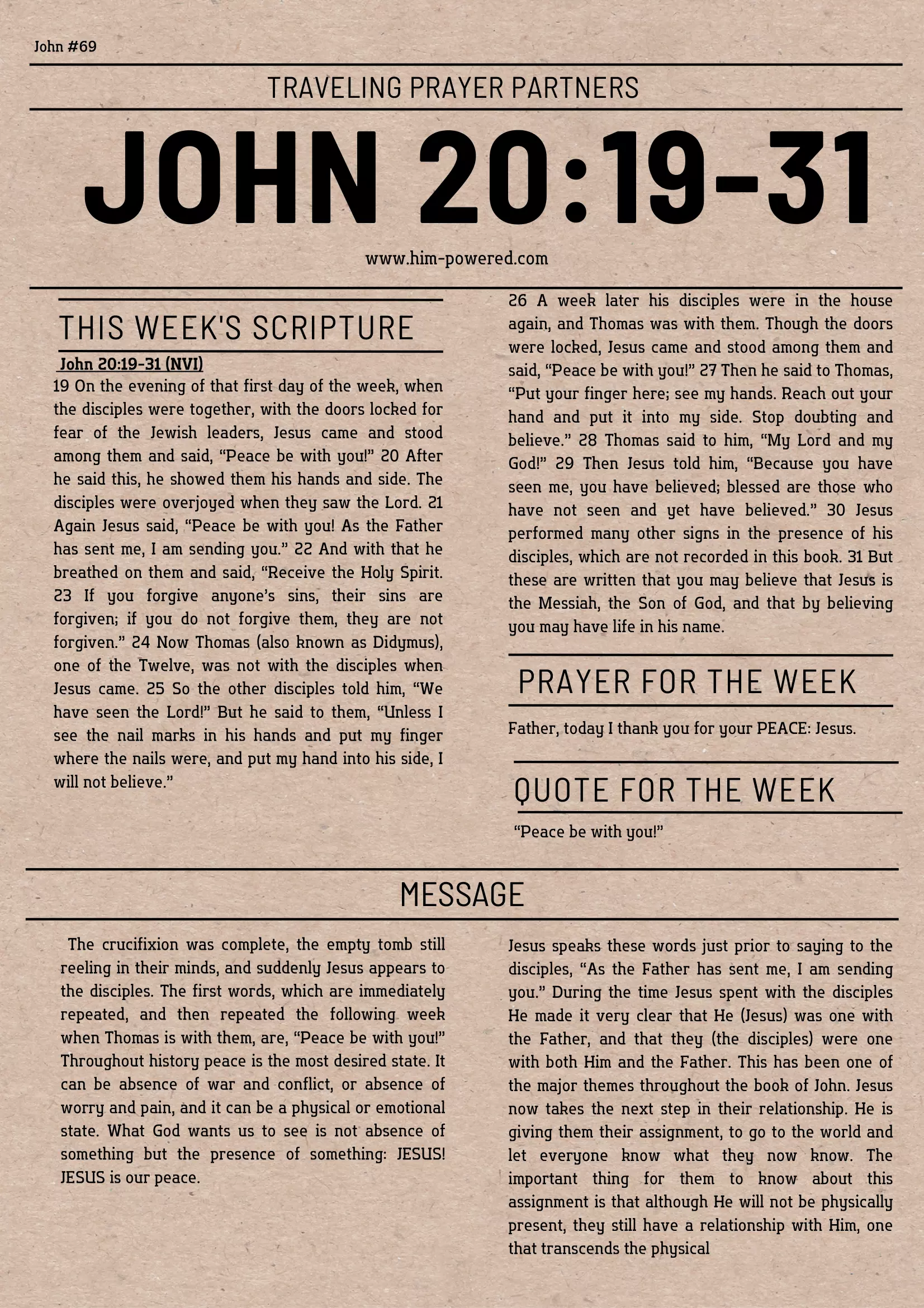 Read more about the article John 20:19-31