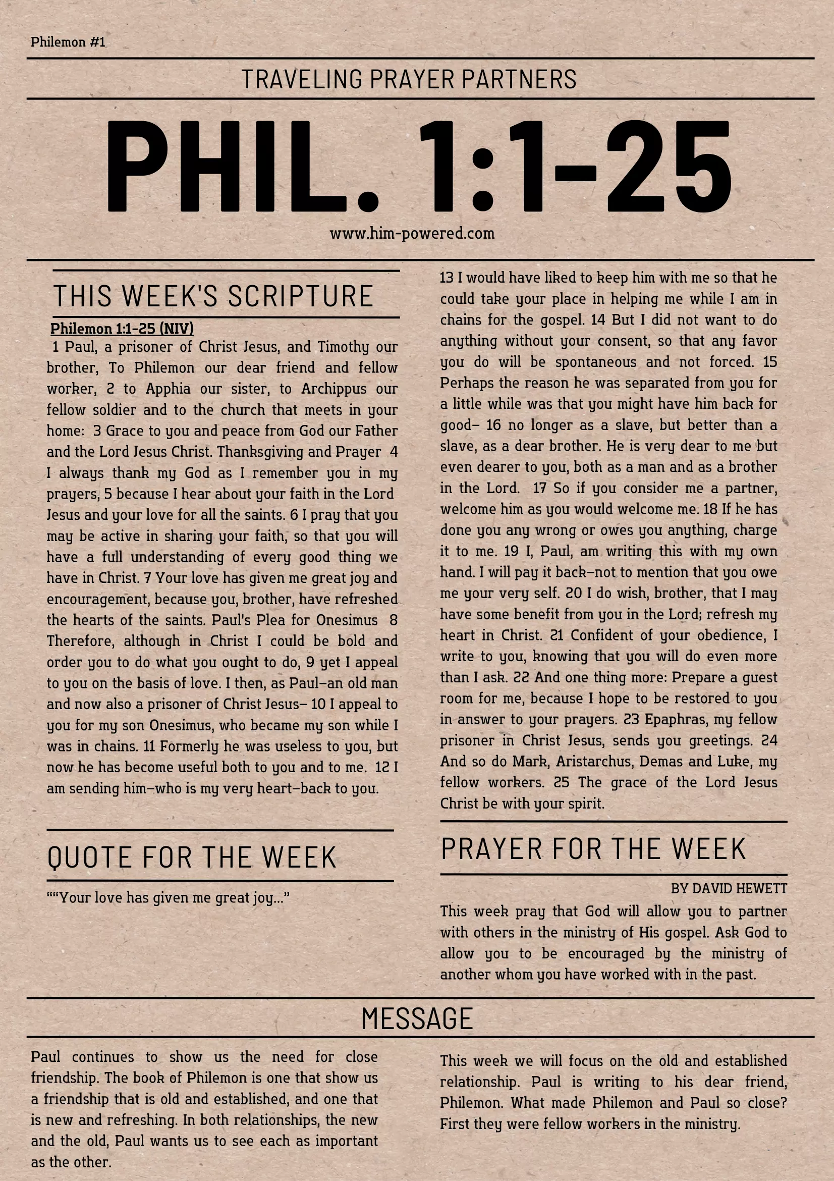 Read more about the article Philemon 1:1-25