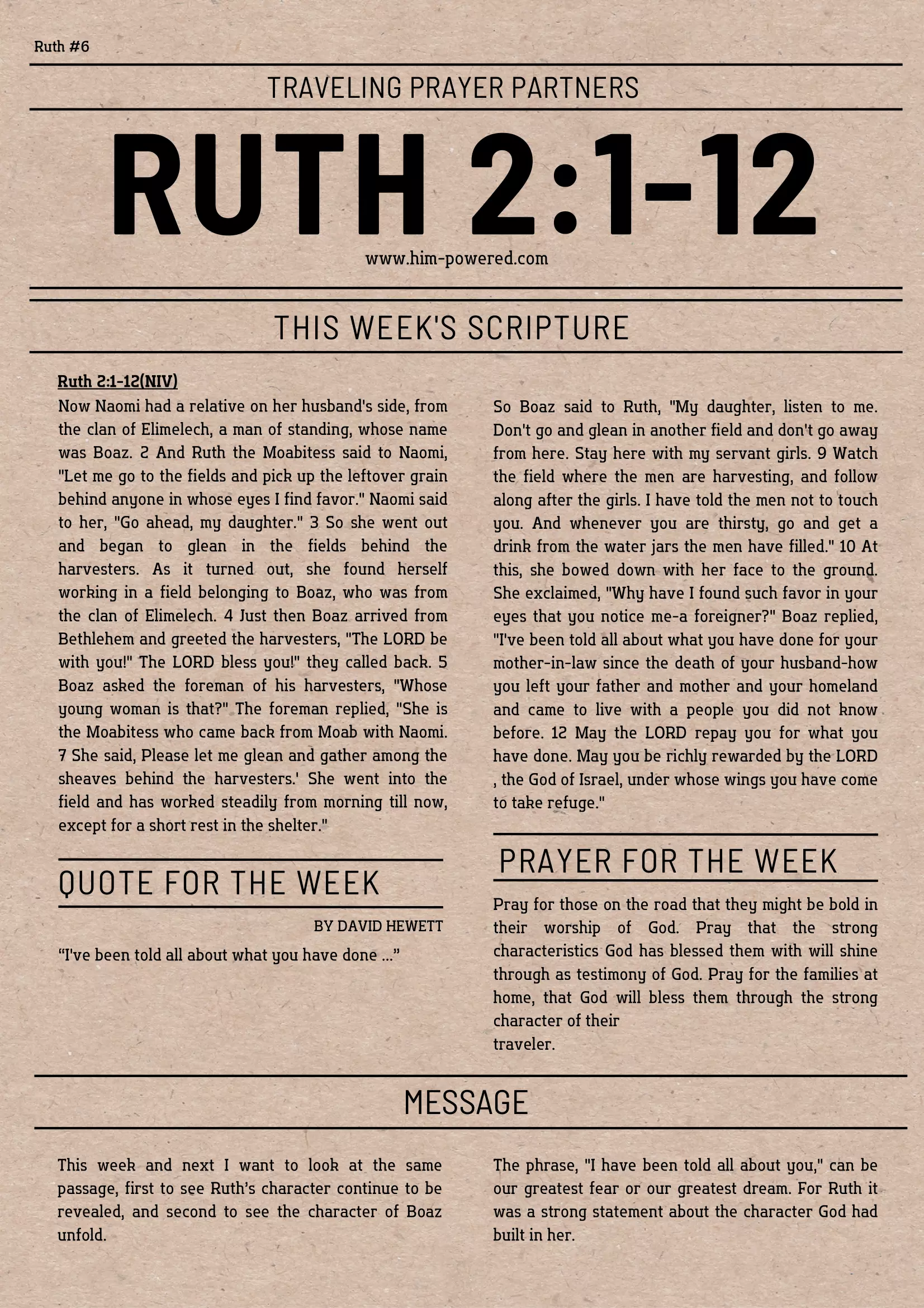 Read more about the article Ruth 2:1-12