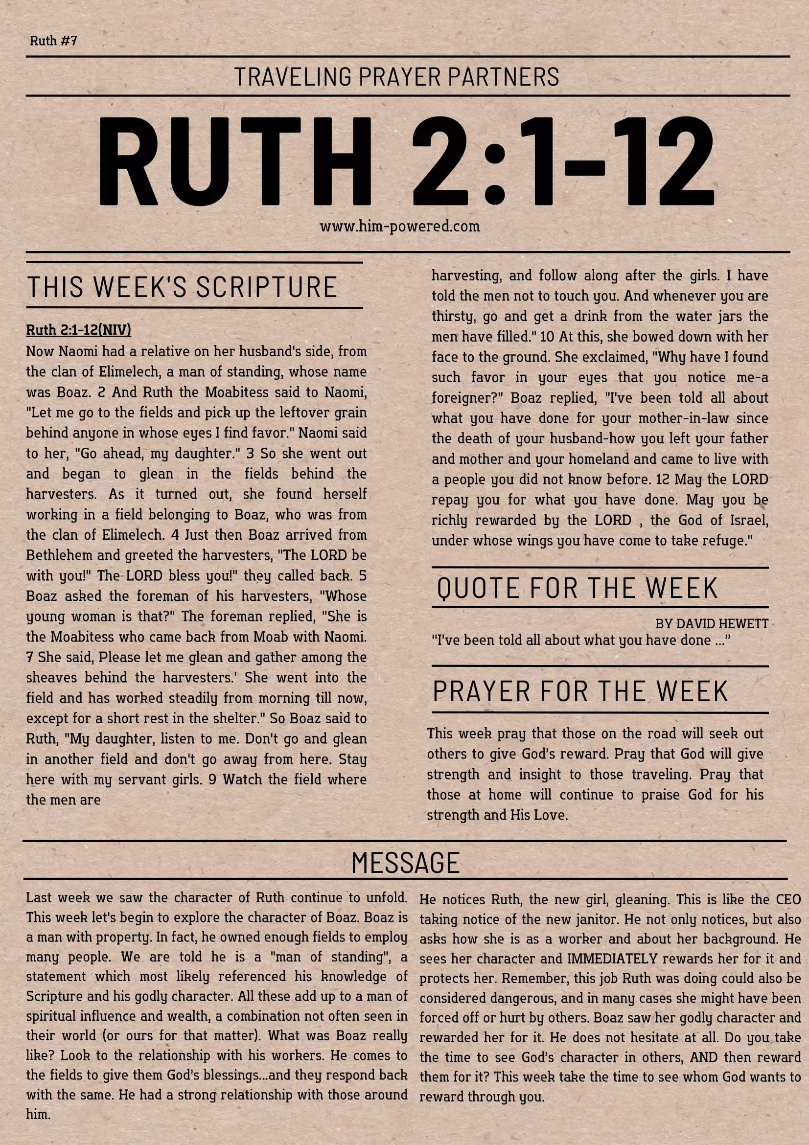 Read more about the article Ruth 2:13-23