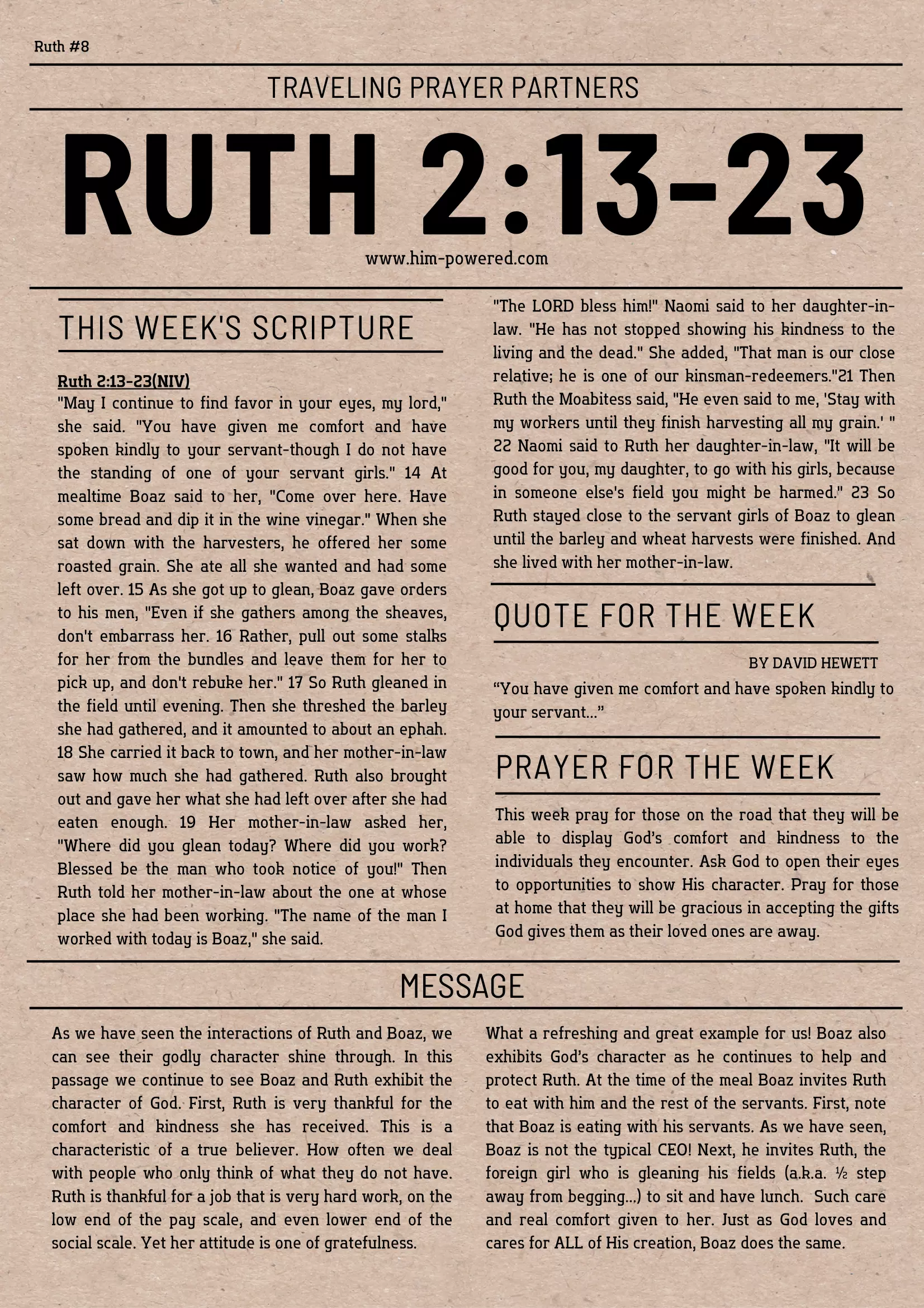 Read more about the article Ruth 3:1-6