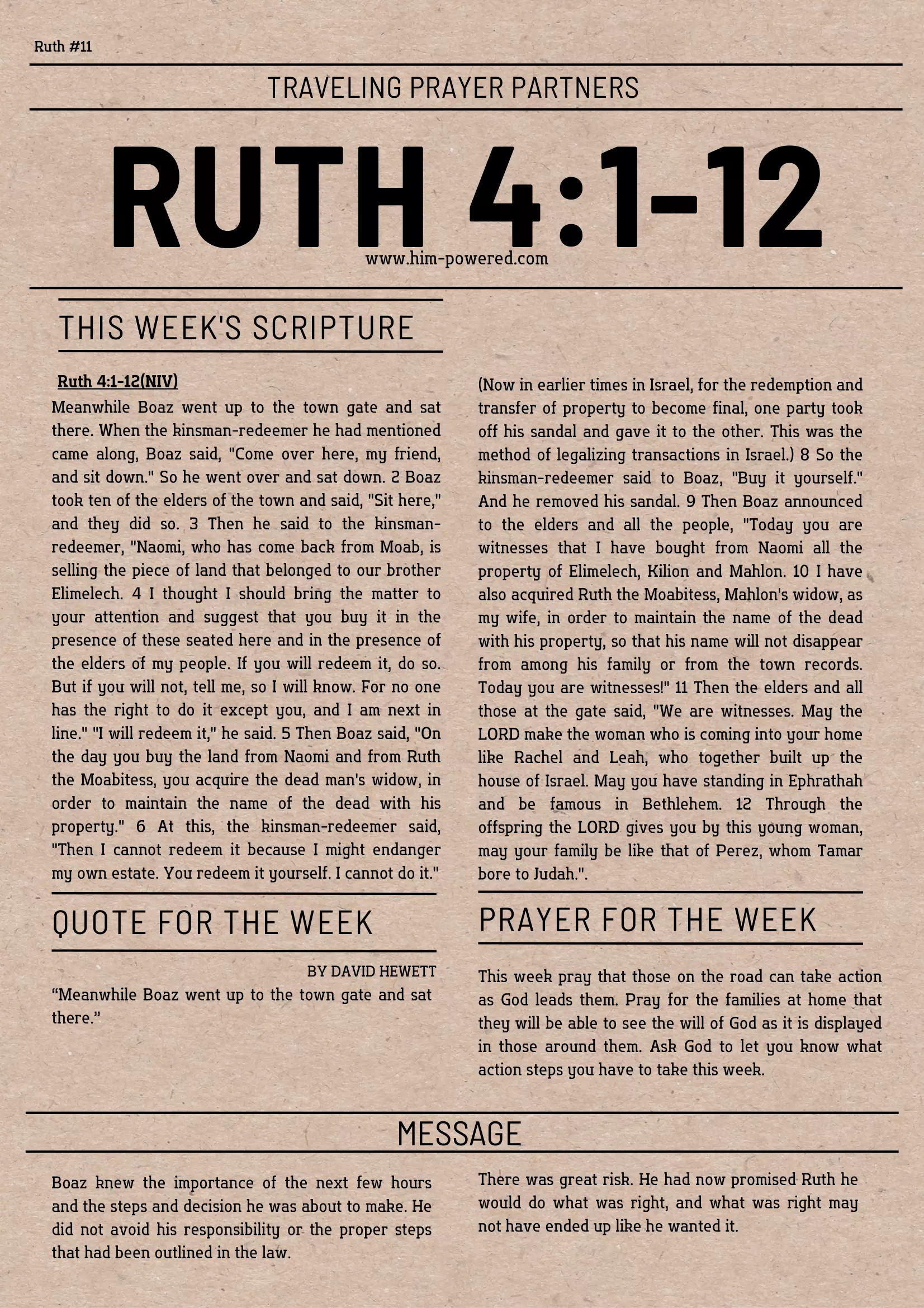 Read more about the article Ruth 4:13-22